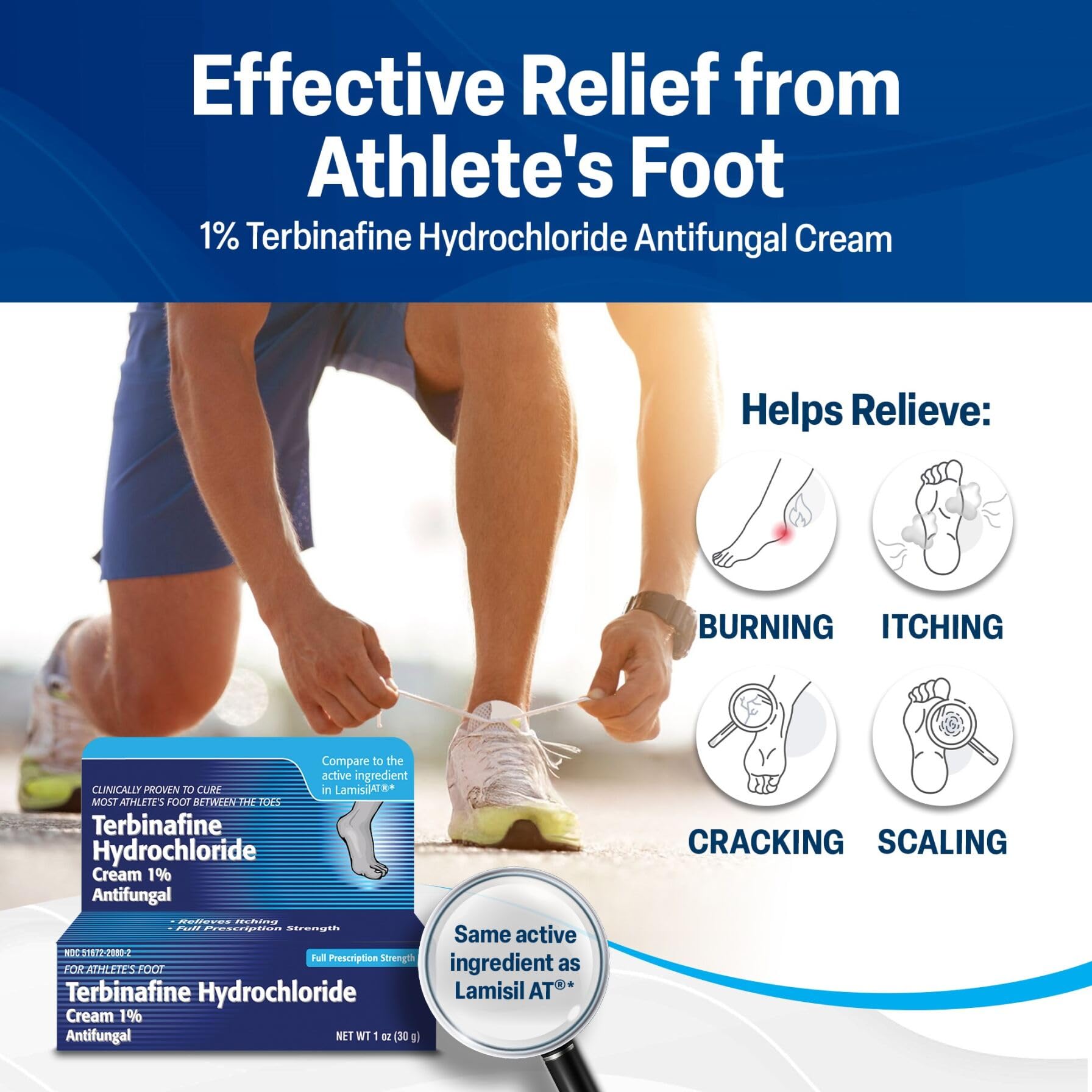 TARO Terbinafine 1% Cream – Fast Athlete’s Foot Relief, 5-Pack