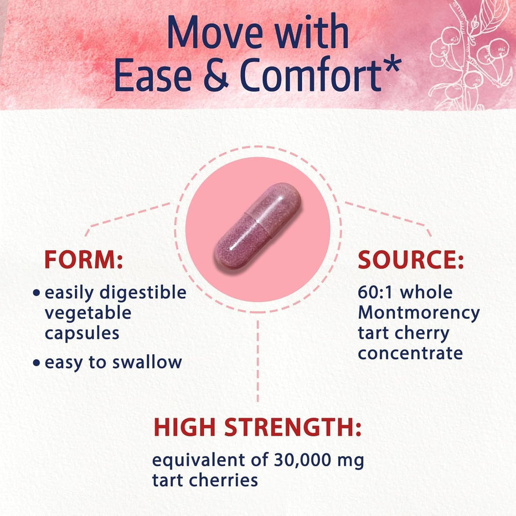 Bonawell Tart Cherry 60:1 Extract Capsules – 30,000 mg Equivalent | Montmorency Tart Cherry | 120 Caps