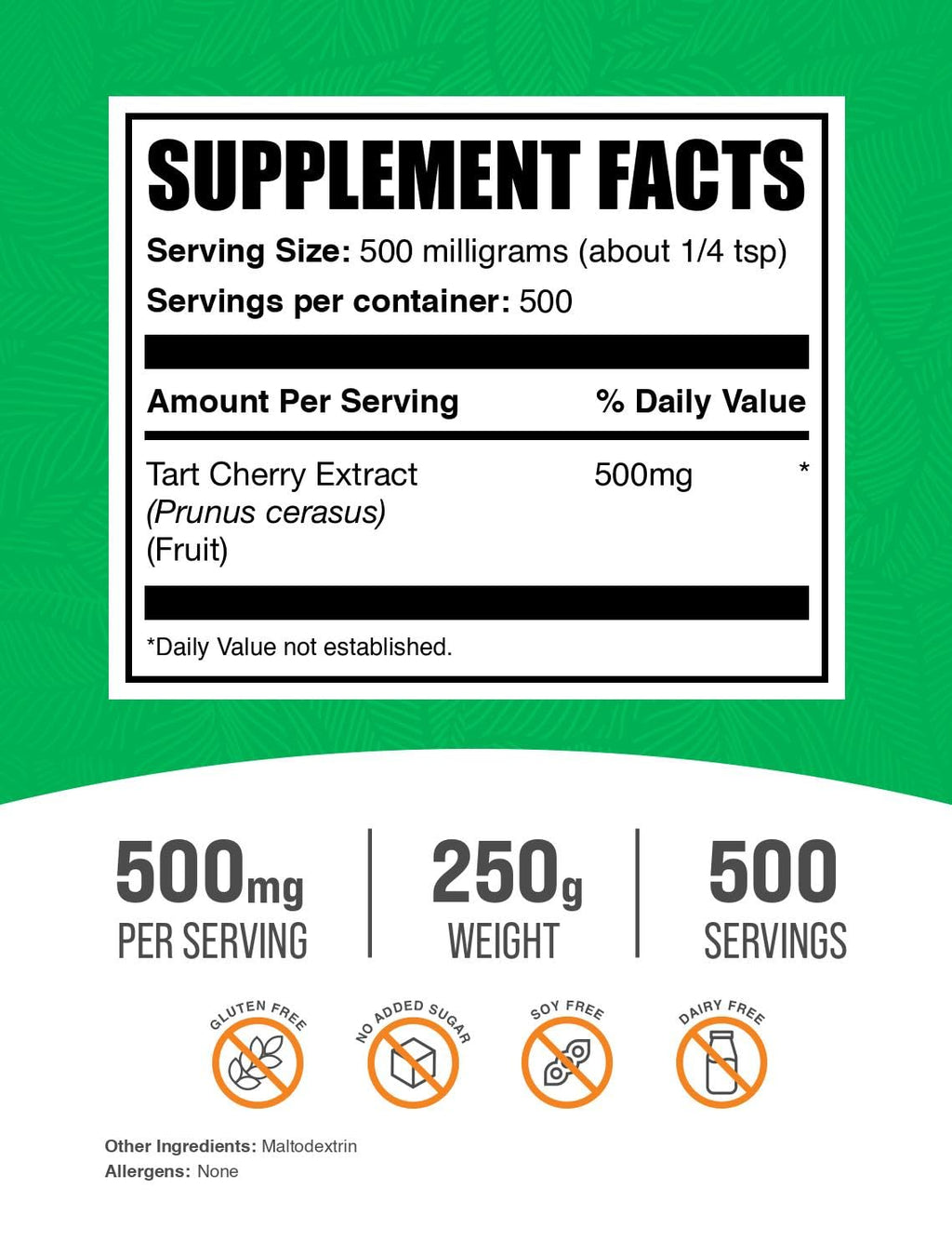 BulkSupplements Tart Cherry Extract Powder - 250g (8.8 oz) - 500 mg per Serving
