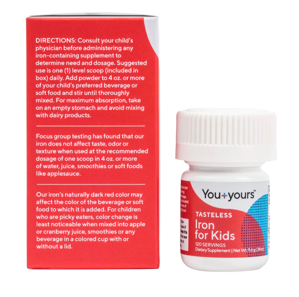 Tasteless Iron for Kids & Toddlers – 4-Month Supply – No Sweeteners, Flavors or Preservatives