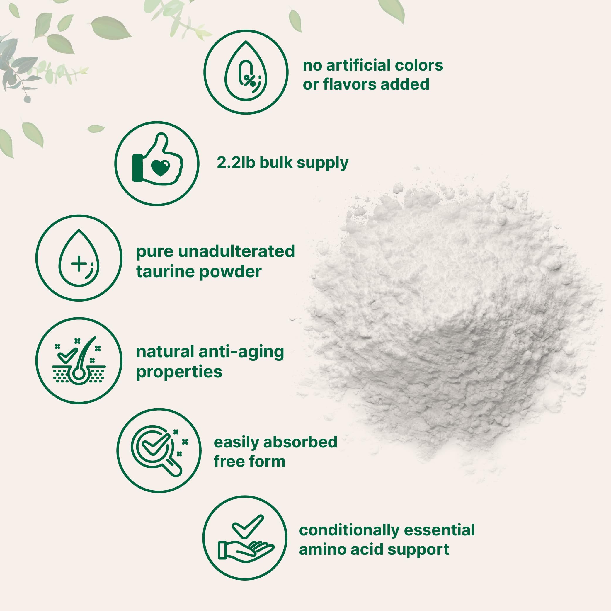 Micro Ingredients Taurine Powder Supplement | 1 KG, 2000 mg Per Serving | Unflavored Free Form | 100% Pure, Easily Absorbed