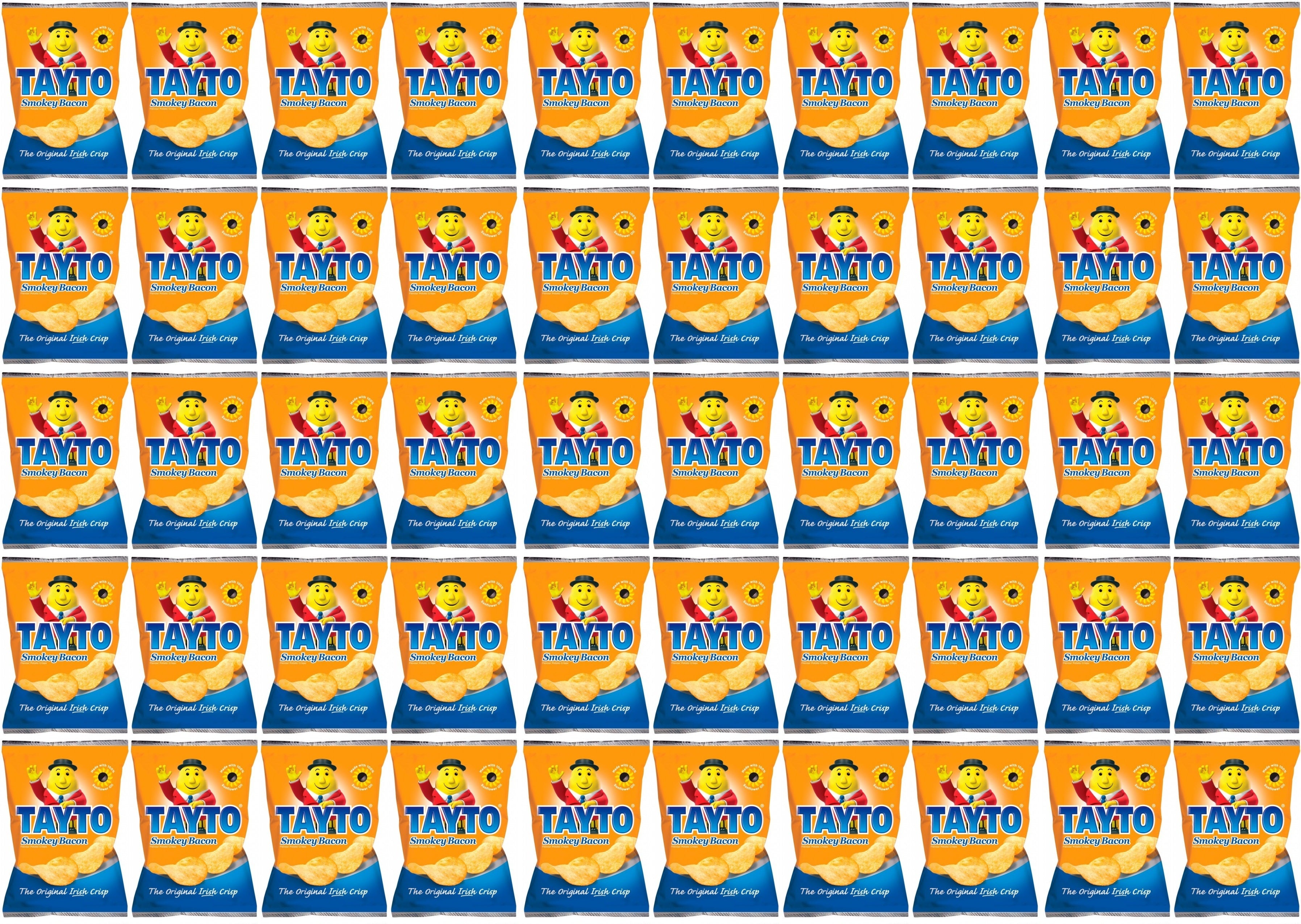 50 x Tayto Smokey Bacon Flavour Potato Crisps 35G