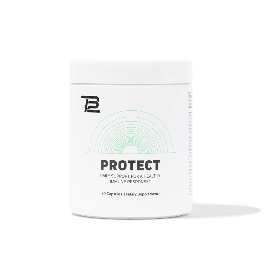 TB12 Protect – Premium 5-in-1 Immune Support with Zinc, Vitamin C, Beta Glucan, Elderberry | 60 Capsules