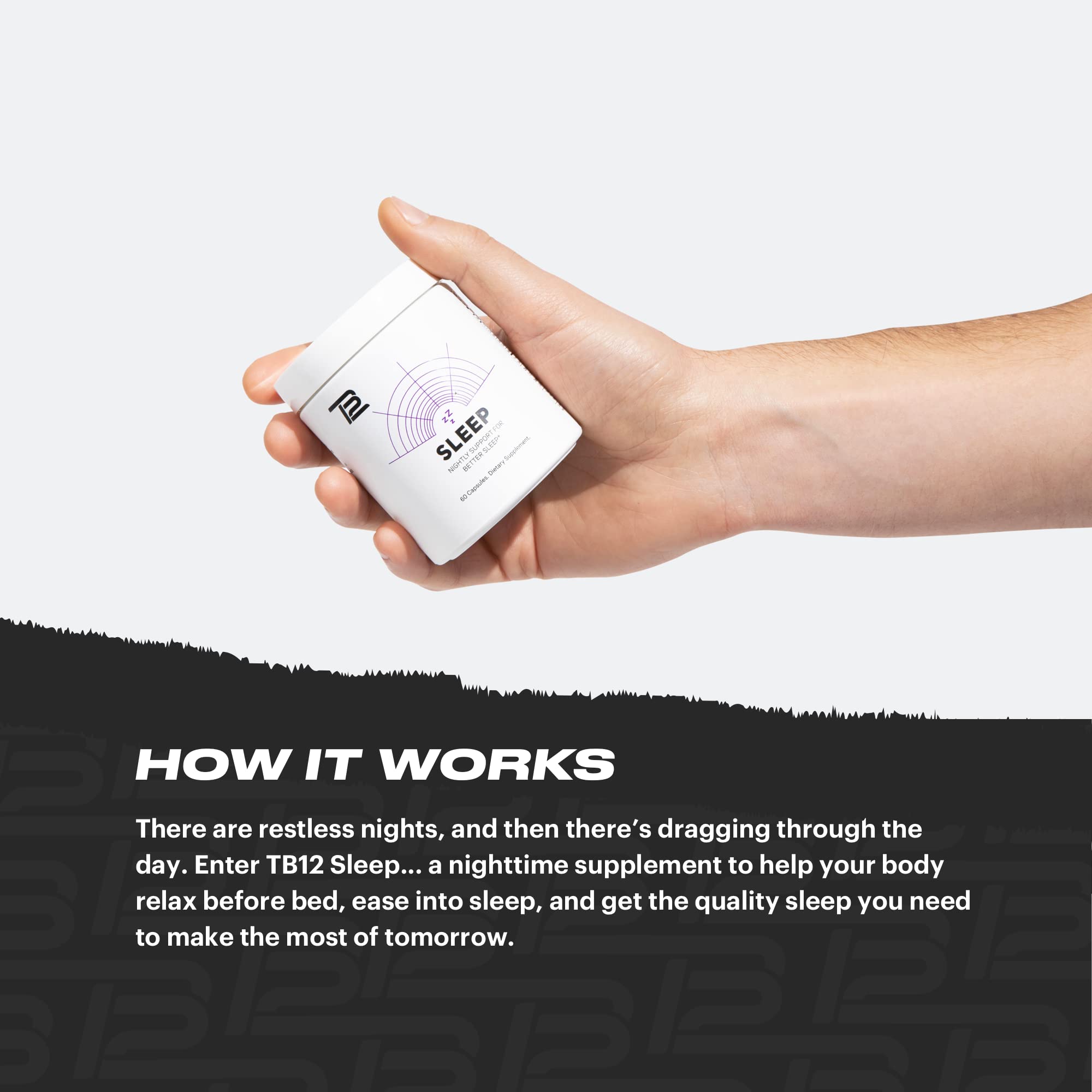 TB12 Sleep - Sleep Support with Magnesium, L-Theanine, Chamomile, GABA & Melatonin