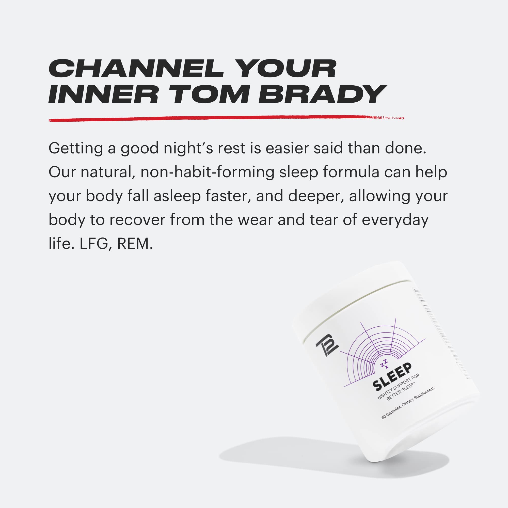 TB12 Sleep - Sleep Support with Magnesium, L-Theanine, Chamomile, GABA & Melatonin