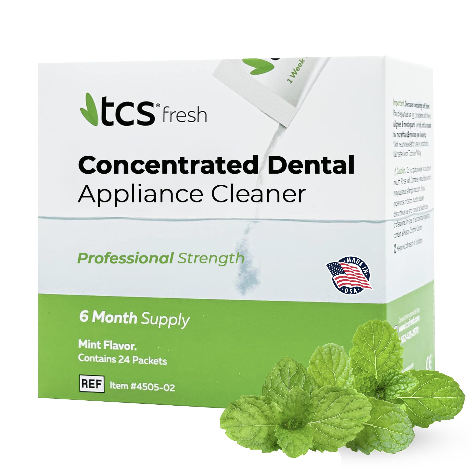 TCS Fresh Dental Appliance Cleaner – 24 Count, Mint Flavor, Professional Strength (6 Month Supply)