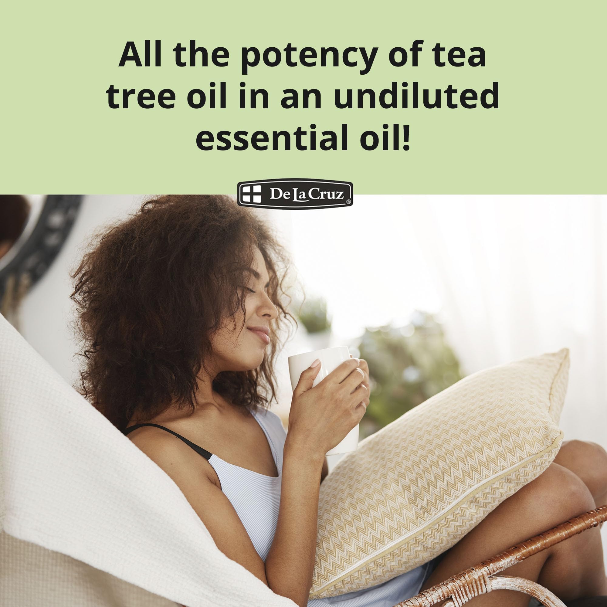 De La Cruz 100% Pure Tea Tree Essential Oil from Australia - Steam Distilled for Aromatherapy - 1 FL OZ (30 mL)