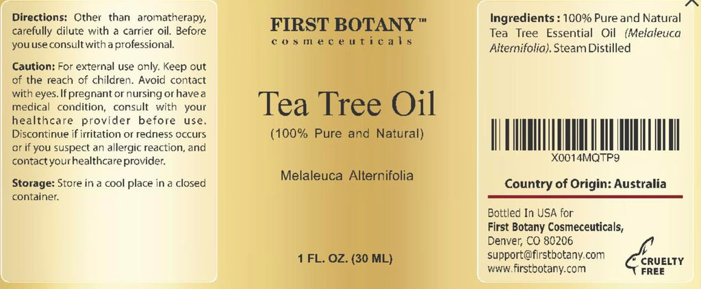 First Botany 100% Pure Australian Tea Tree Essential Oil - High Terpinen-4-ol, 1 fl oz