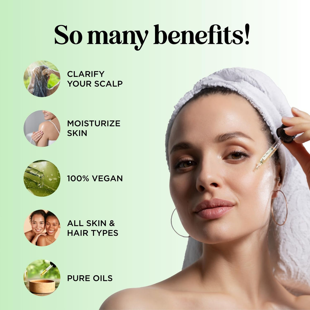 Pure Tea Tree Oil for Hair, Skin & Nails – 100% Pure, Undiluted (1 Fl Oz)