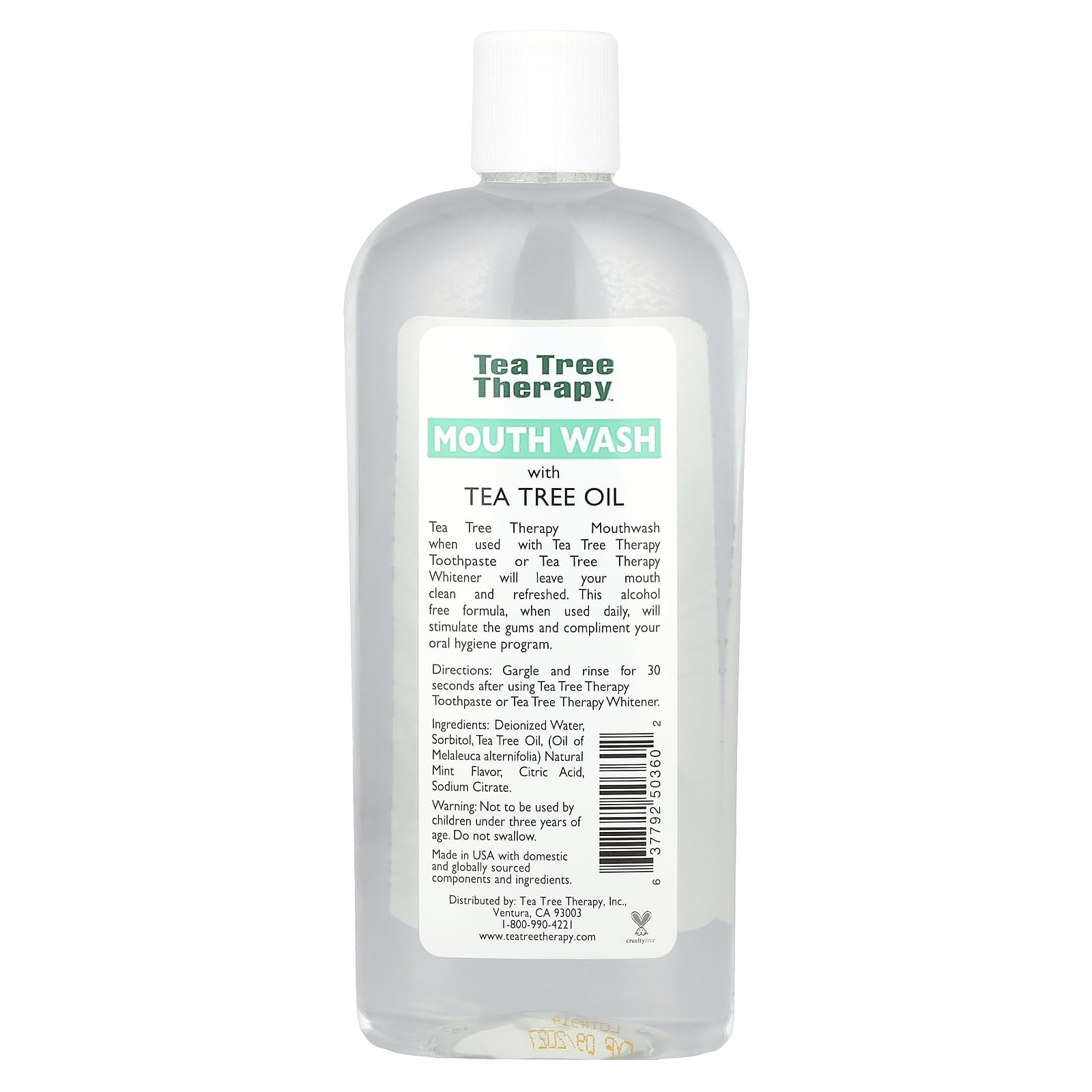 Tea Tree Therapy Mouthwash, 12 Ounce – Alcohol Free, Daily Use, No Preservatives