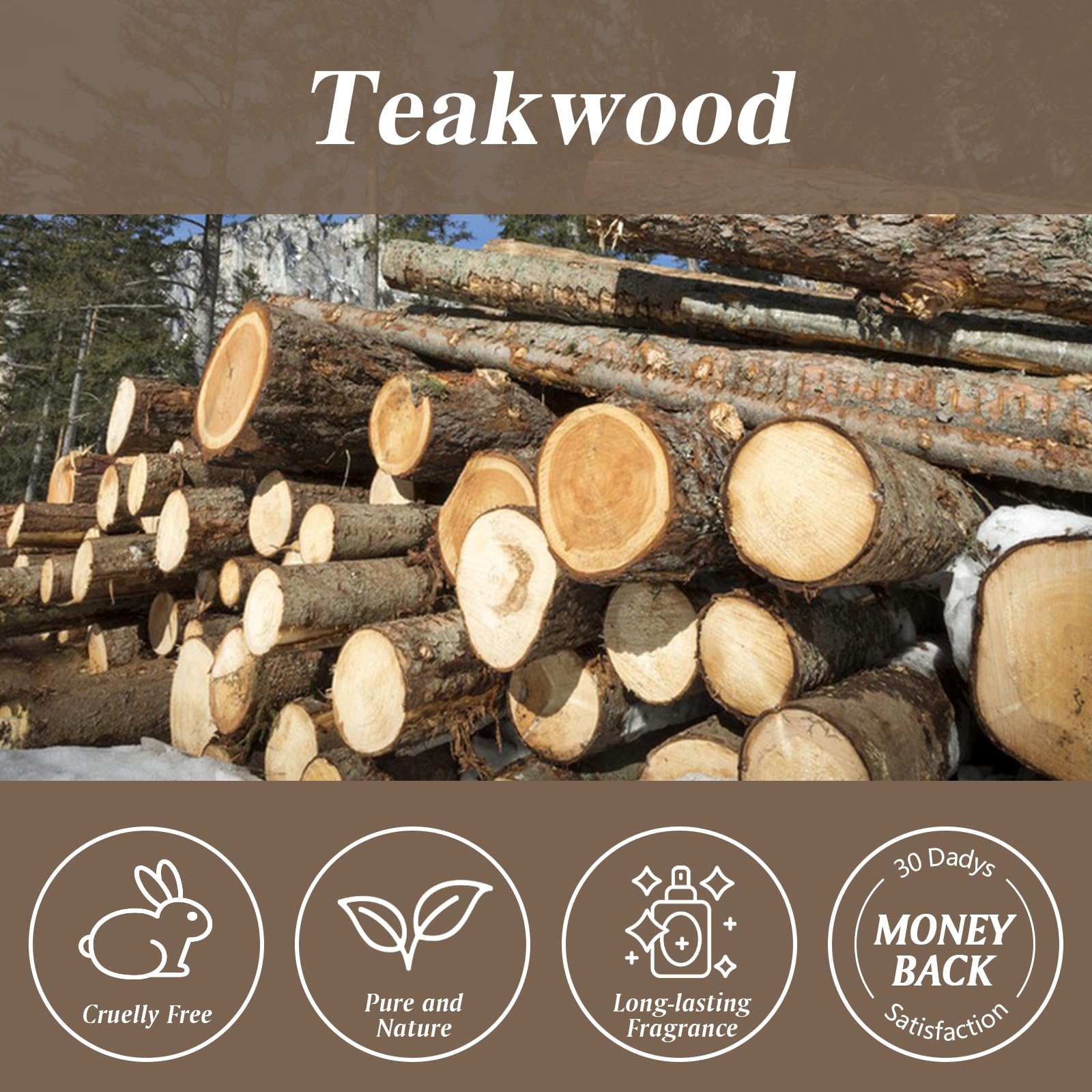 Teakwood Fragrance Oil 100ml | Aromatherapy Essential Oil for Diffusers, Massage, Soap & Candles