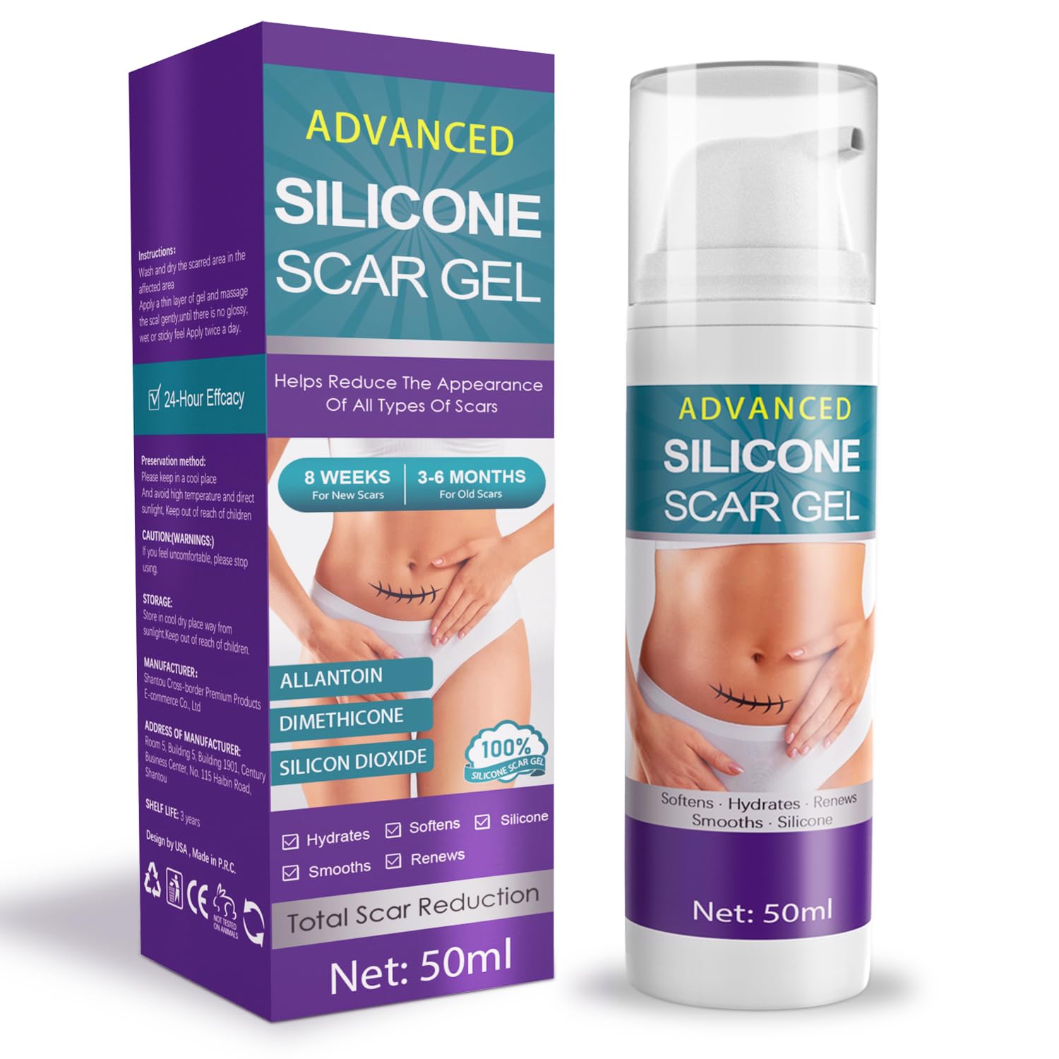 Tearich Silicone Scar Cream - Advanced Scar Gel for Scars, Stretch Marks & Burns | 1.76 oz