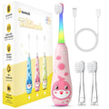 teeteck Kids Electric Toothbrush Pink - Magnetic Charging, 2 Brush Heads, USB Cable | Ages 1-6