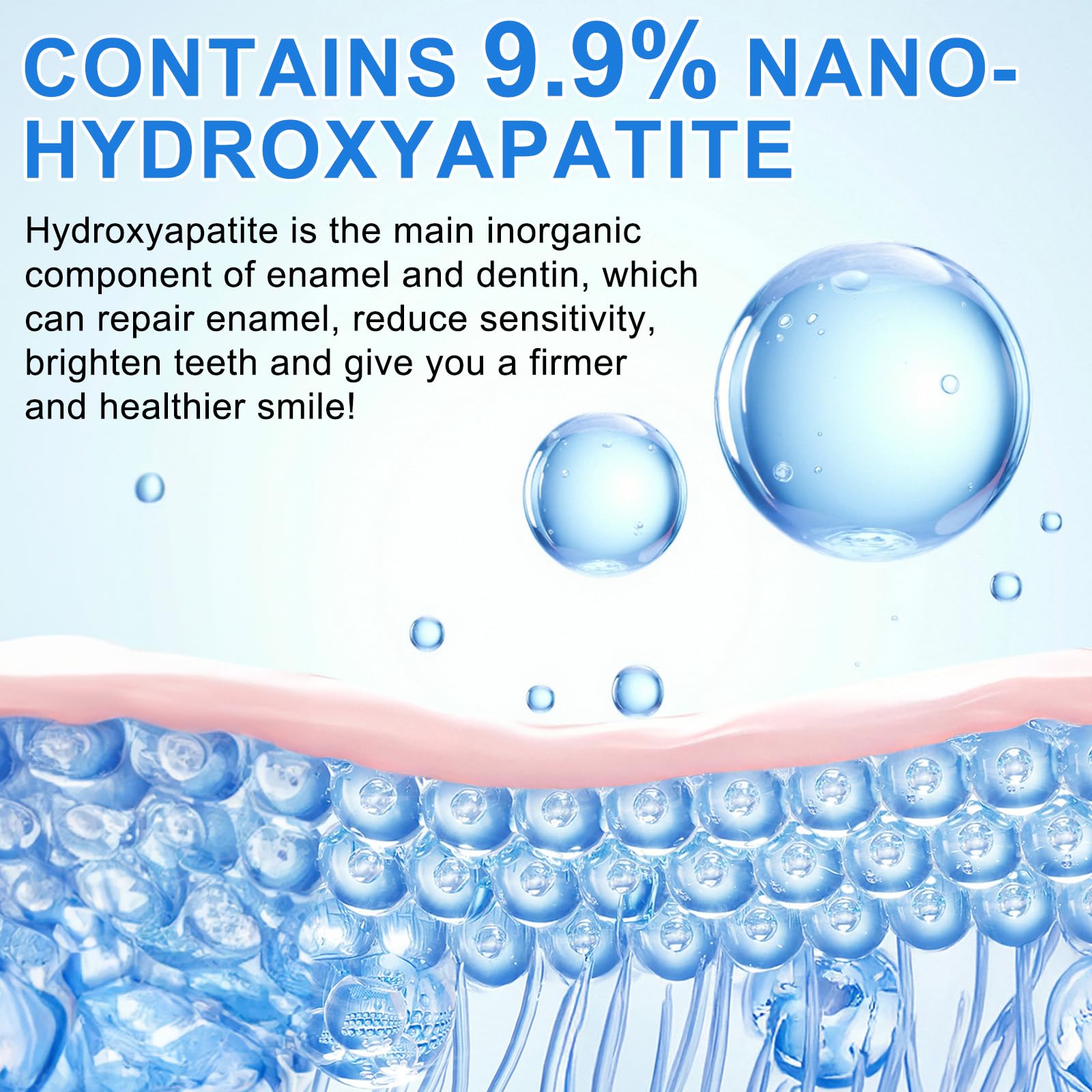 9.9% Hydroxyapatite Toothpaste – 4.23 oz Nano Hydroxyapatite for Enamel Protection & Strengthening, Gentle Mint