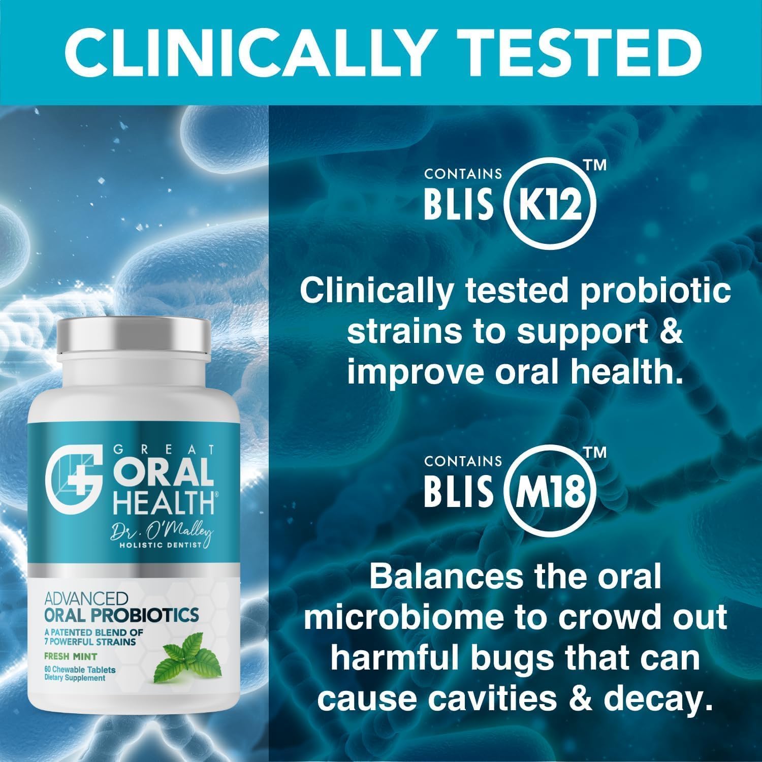 Oral Probiotics for Bad Breath - Dentist Formulated (BLIS K12 M18)