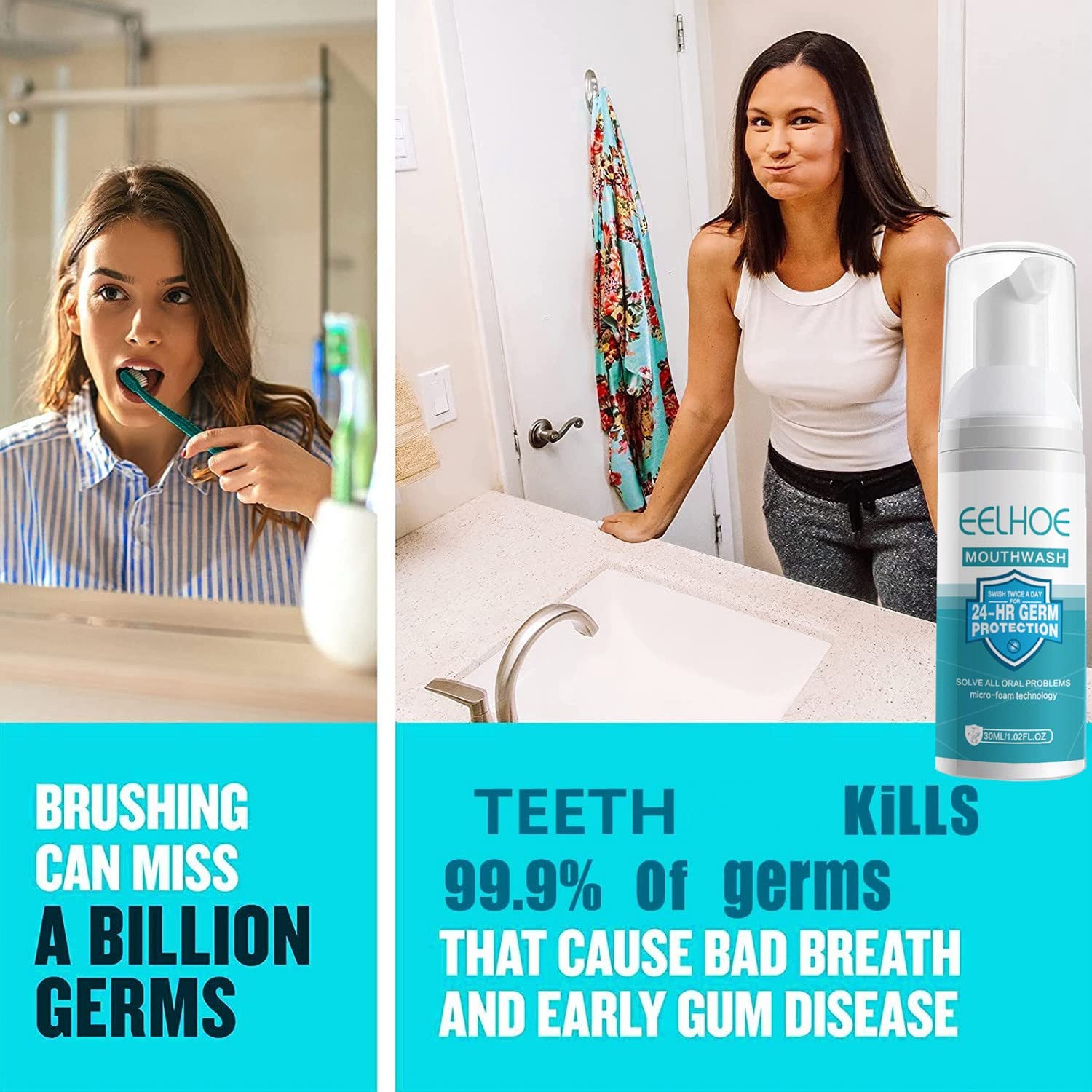 3Pcs Teeth Mouthwash Foam – Stain Removal & Fresh Breath (30ml x3)