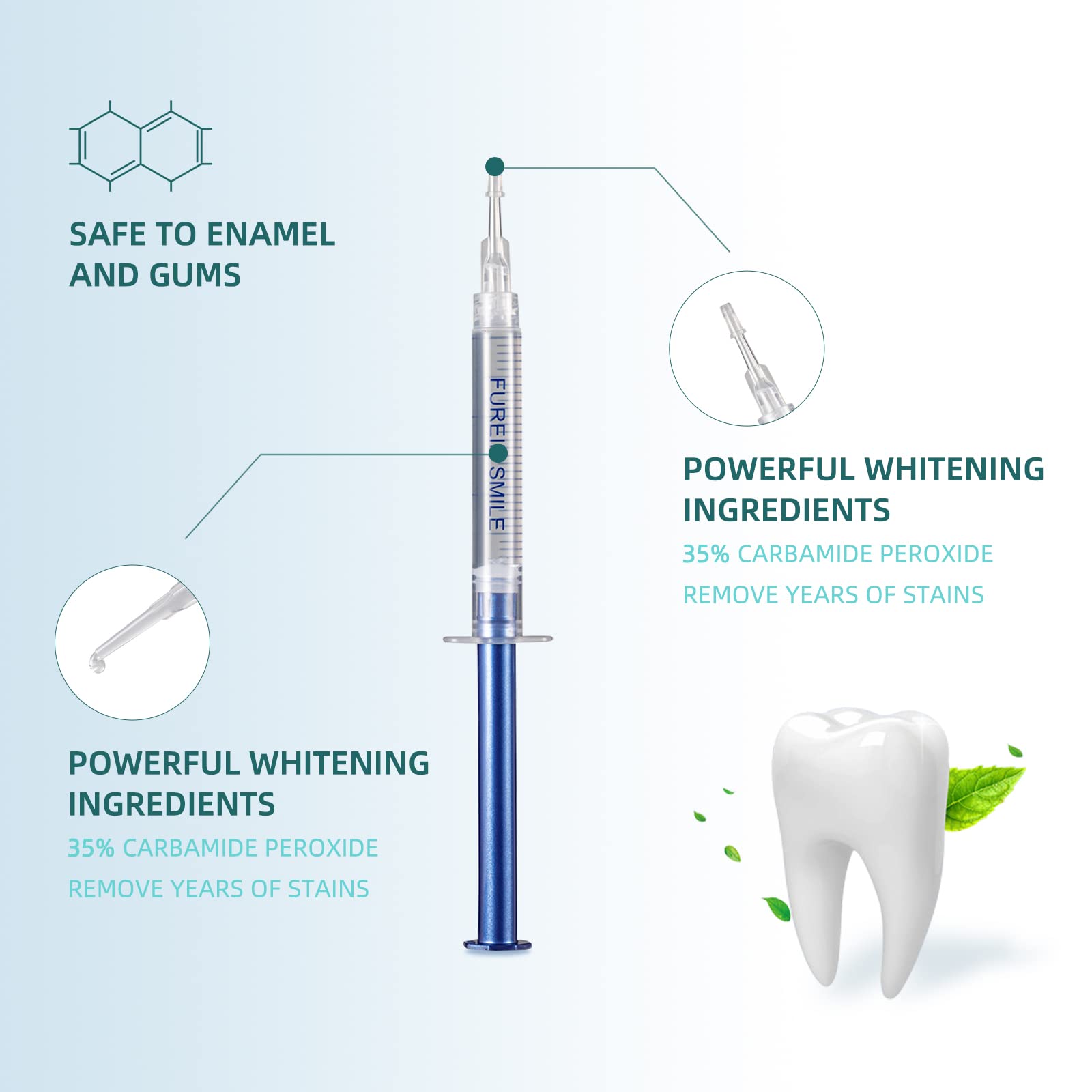 Teeth Whitening Gel Refills 10PCS – 48+ Treatments | 35% Carbamide Peroxide