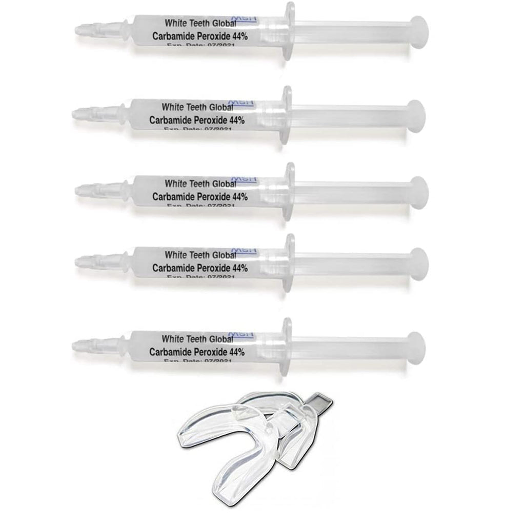 Teeth Whitening Gel Syringe Dispensers 44% Carbamide Peroxide – 10 ml & 5 ml, Mouth Trays Included
