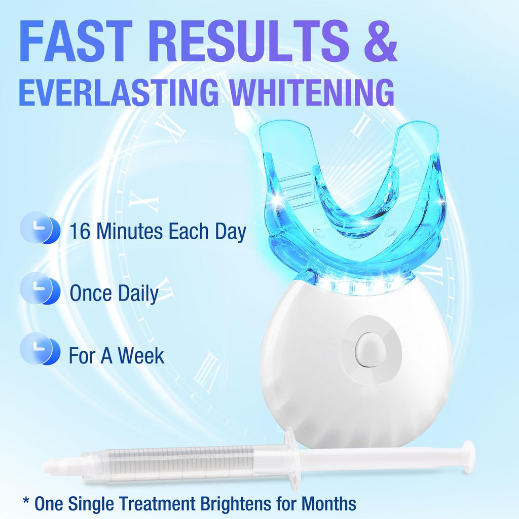 Teeth Whitening Kit with LED Light - Fast, Non-Sensitive Whitening Gel (1 Fl Oz) | 35% Carbamide Peroxide