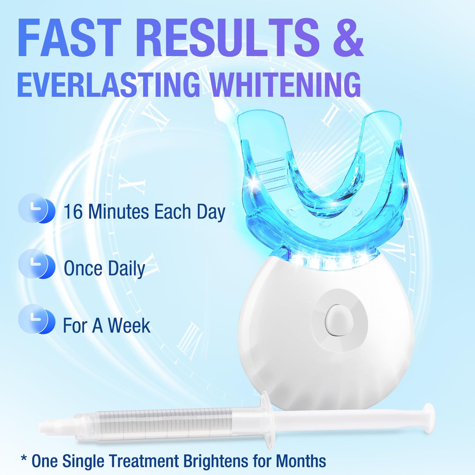 Teeth Whitening Kit with LED Light - Fast, Non-Sensitive Whitening Gel (1 Fl Oz) | 35% Carbamide Peroxide