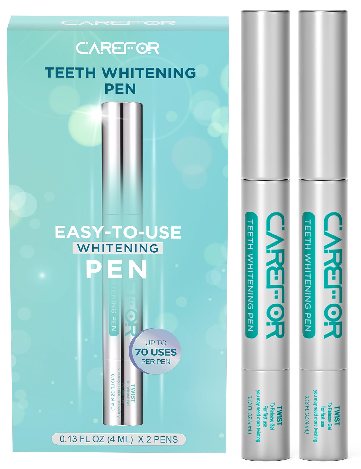Teeth Whitening Pen 2 Pack (8ml) – Fast-Acting Gel with Brush