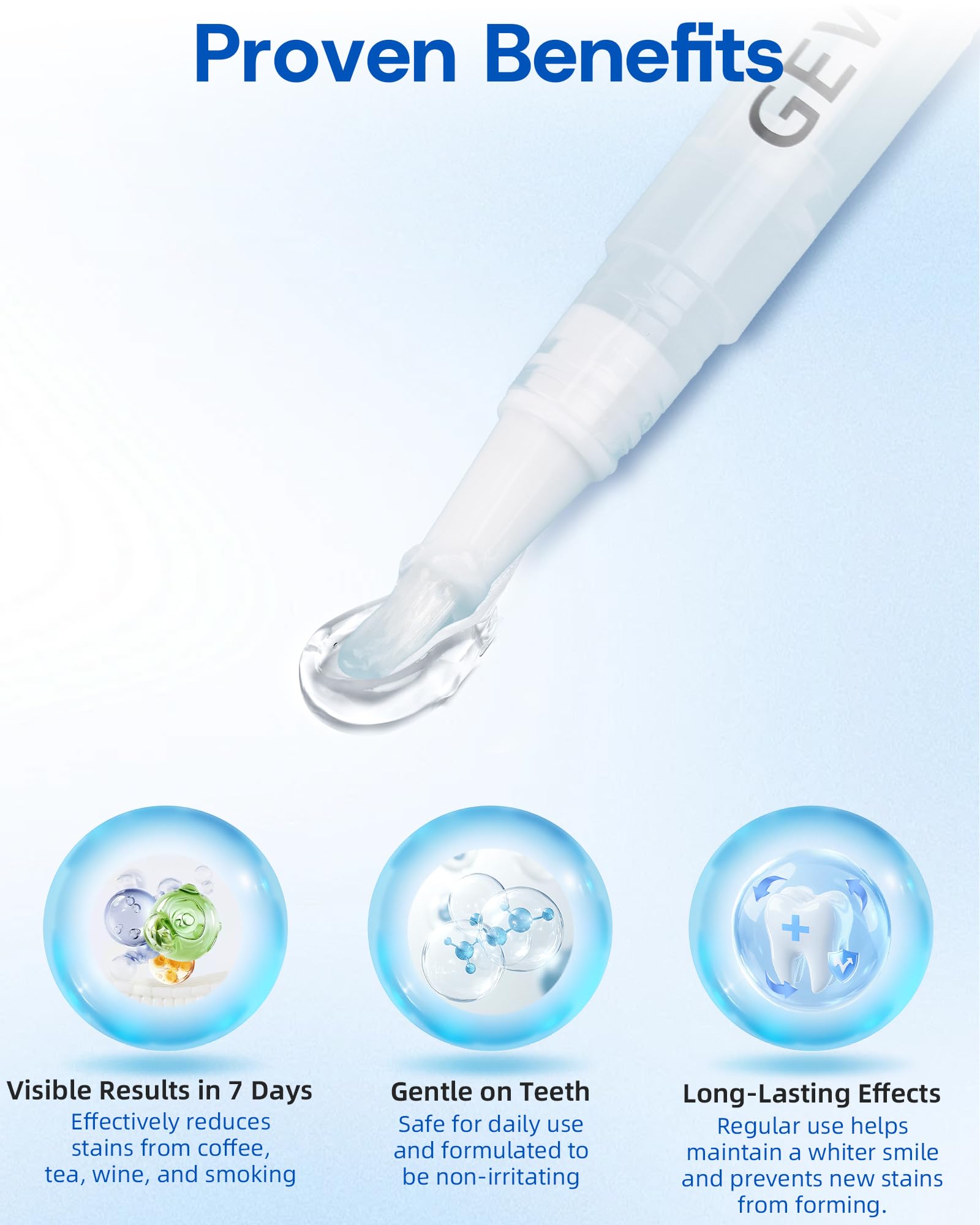 Teeth Whitening Pen 3 Pcs – 35% Carbamide Peroxide Gel, Gentle & Travel-Portable