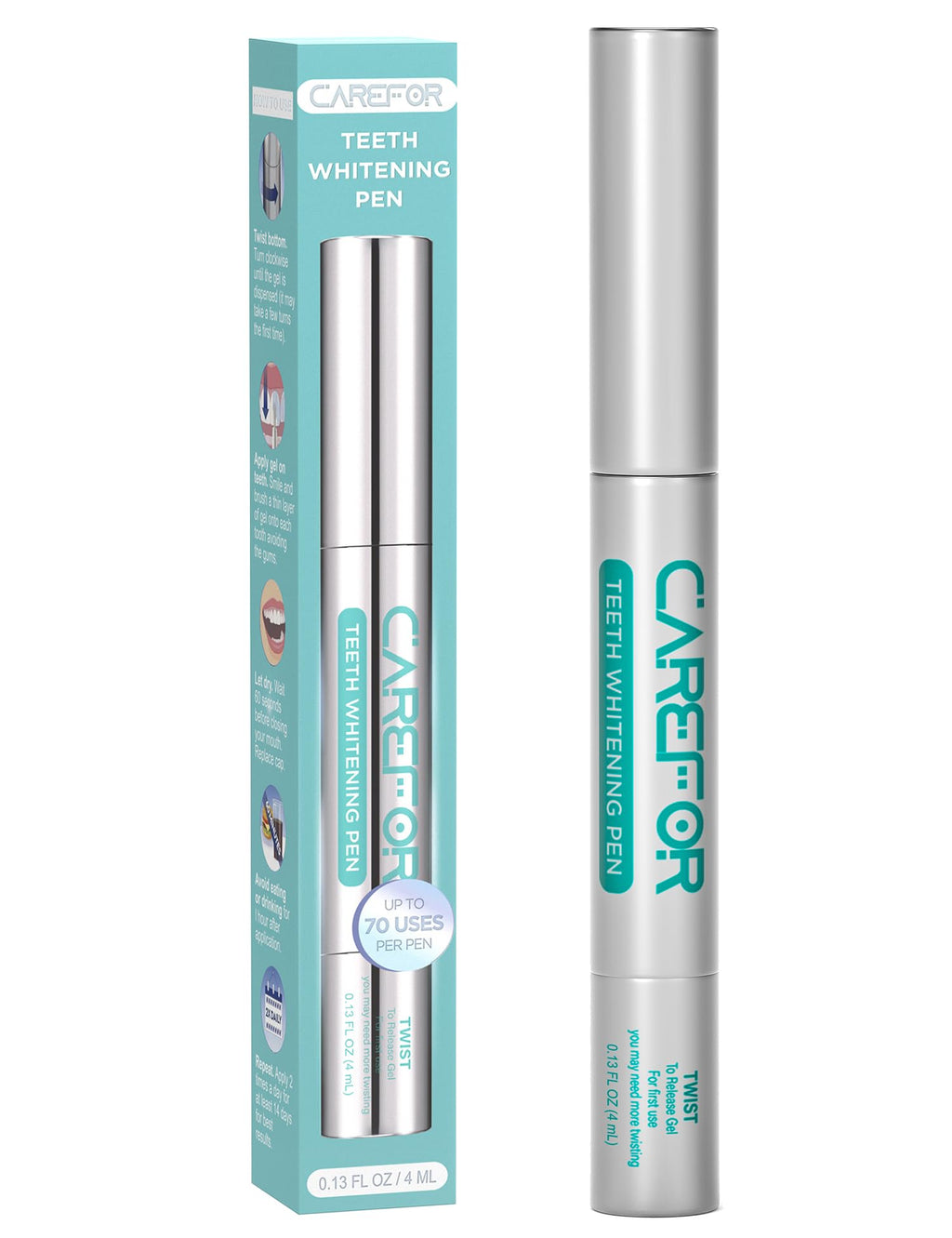 Teeth Whitening Pen 1 Pack (4ml) – Fast-Acting Gel with Brush | Travel Kit