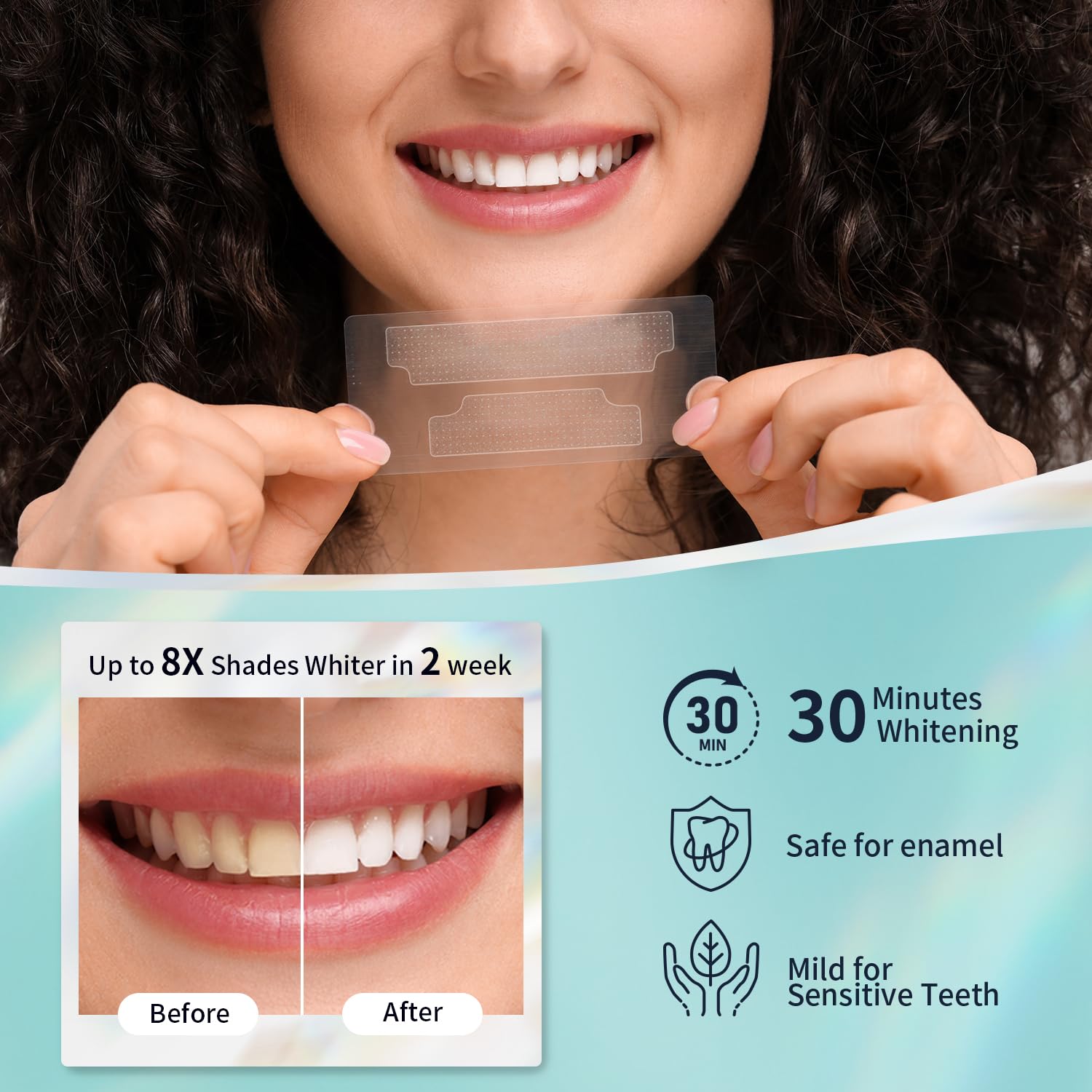 Teeth Whitening Strips 14 Treatments Kit - Includes Whitening Pen (28 Strips) | Safe for Sensitive Teeth