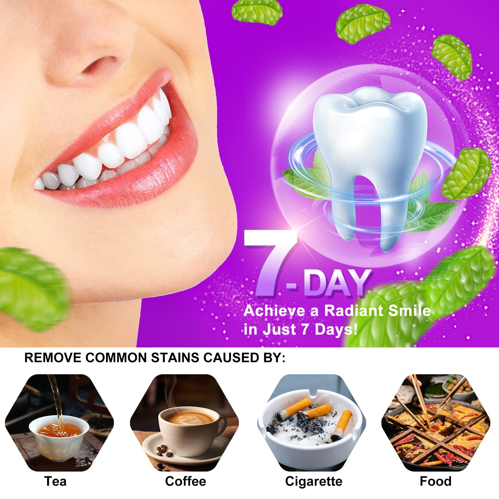 Teeth Whitening Strips - Peroxide Free, Sensitive Whitening (28pcs)