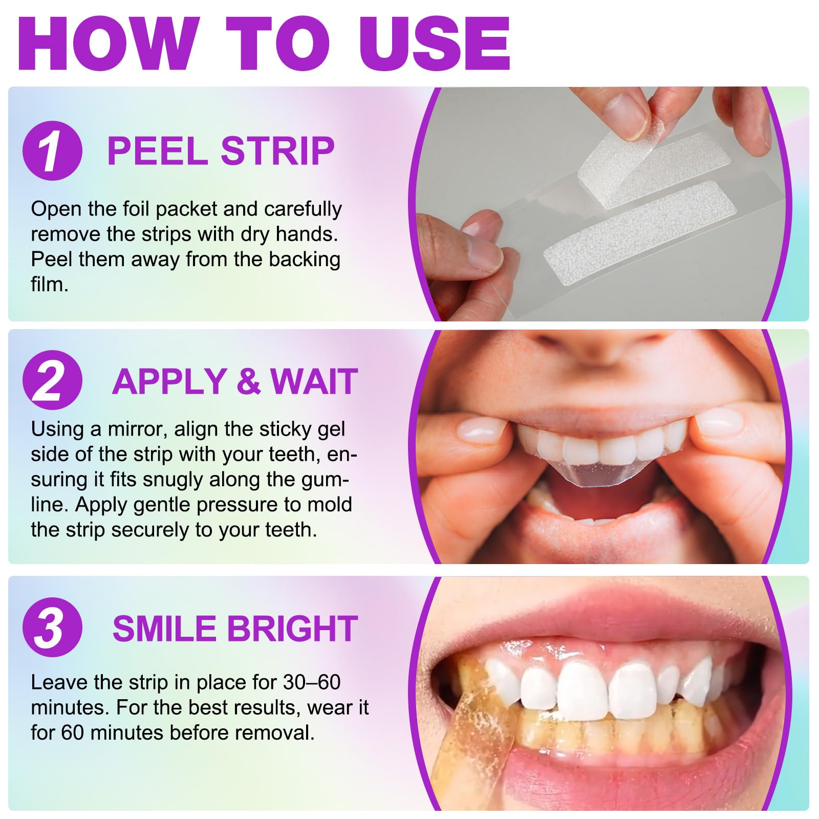 Teeth Whitening Strips - Peroxide Free, Sensitive Whitening (28pcs)