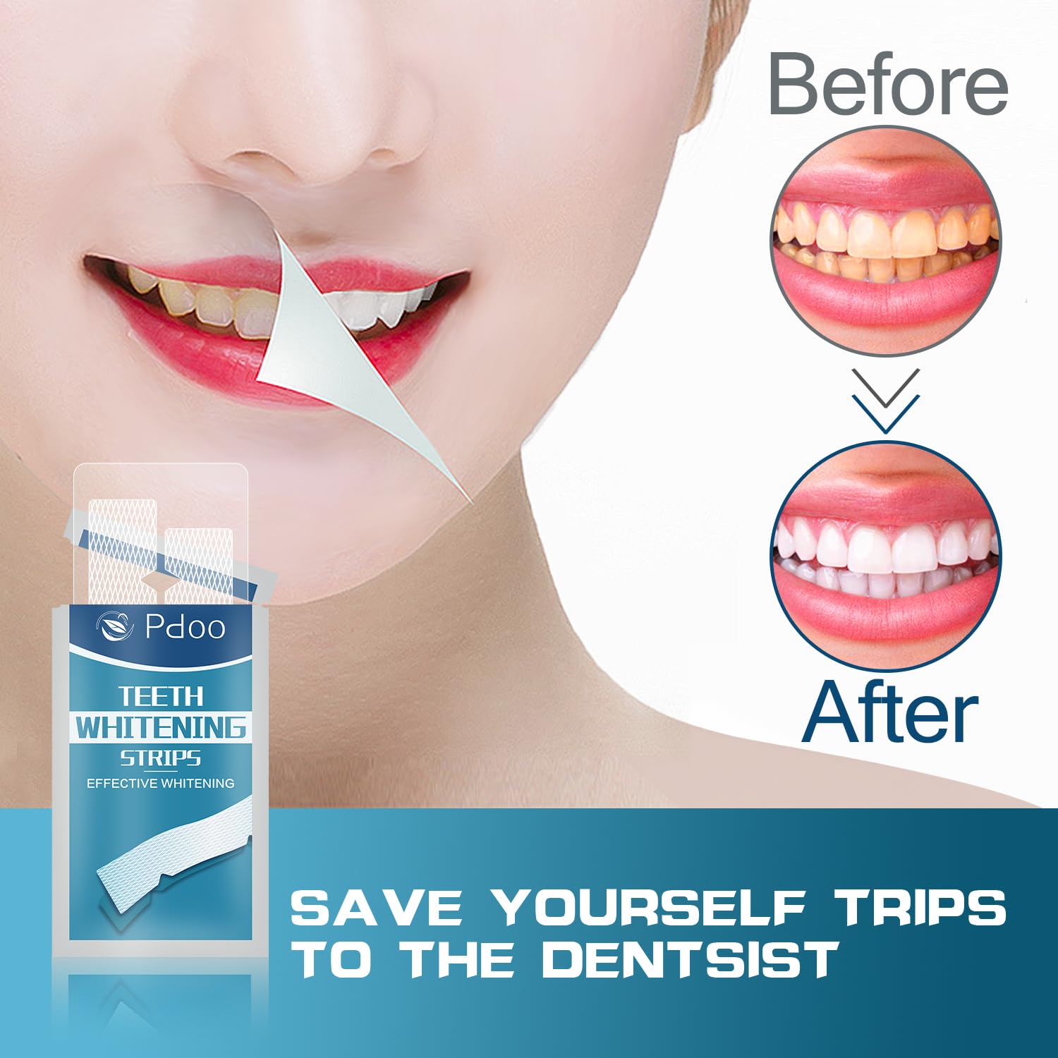 Teeth Whitening Strips - 22 Treatments, 44 Strips for Sensitive Teeth