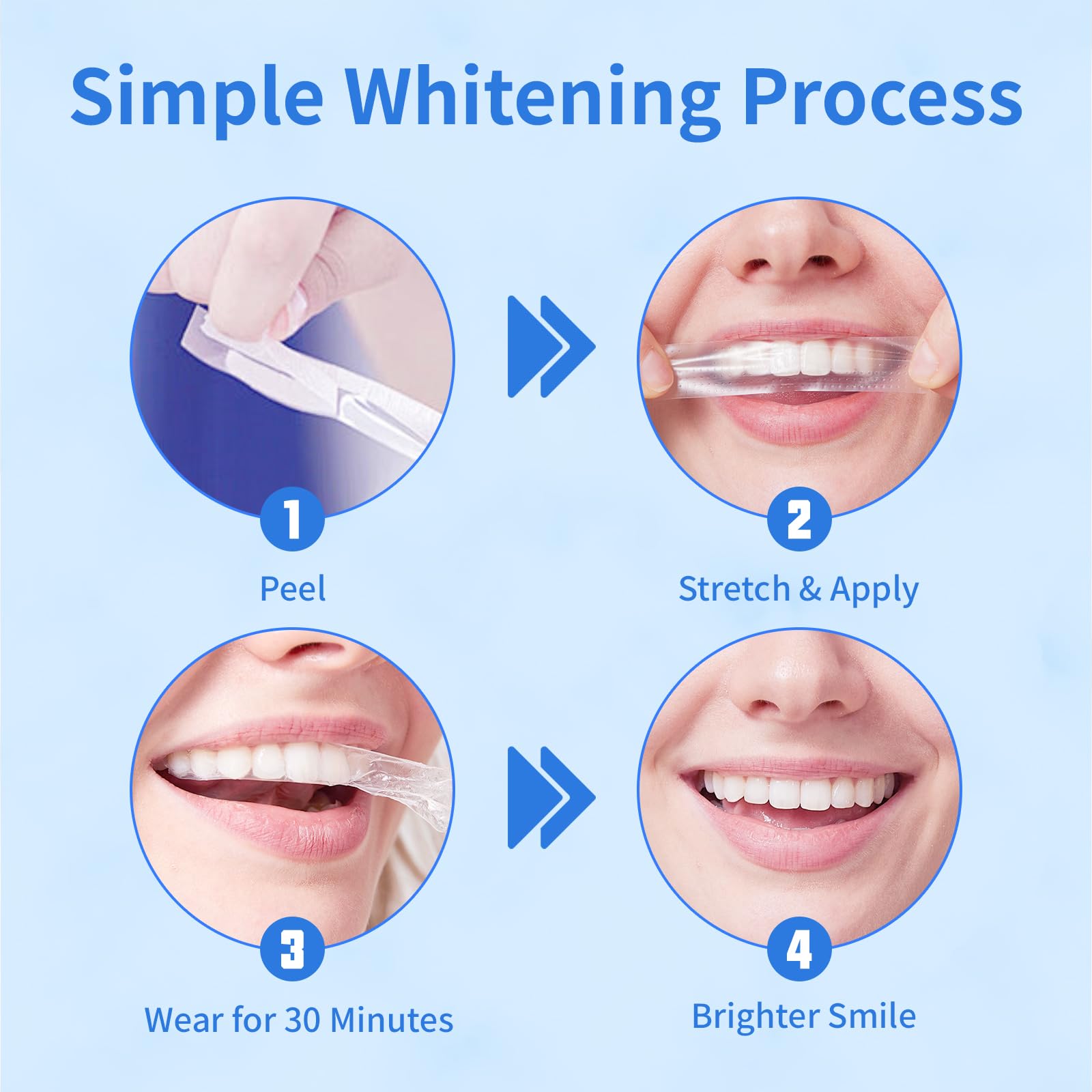 Teeth Whitening Strips with Coconut Oil Flavor – 28 Peroxide-Free Strips