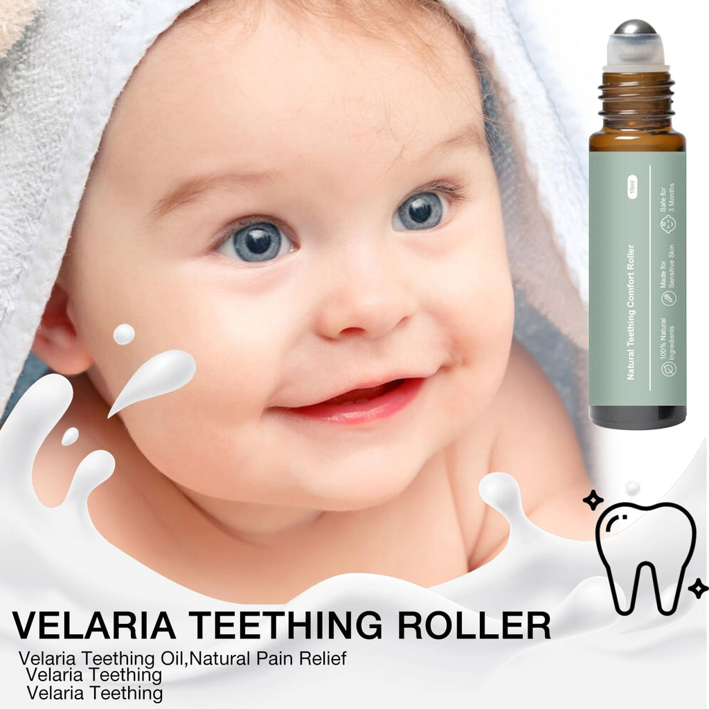 3Pcs Teething Roller, Mamas Teether: Baby Teething Oil Roller, Natural Gentle Teething Relief Roller, Teething Roller All Natural for Babies