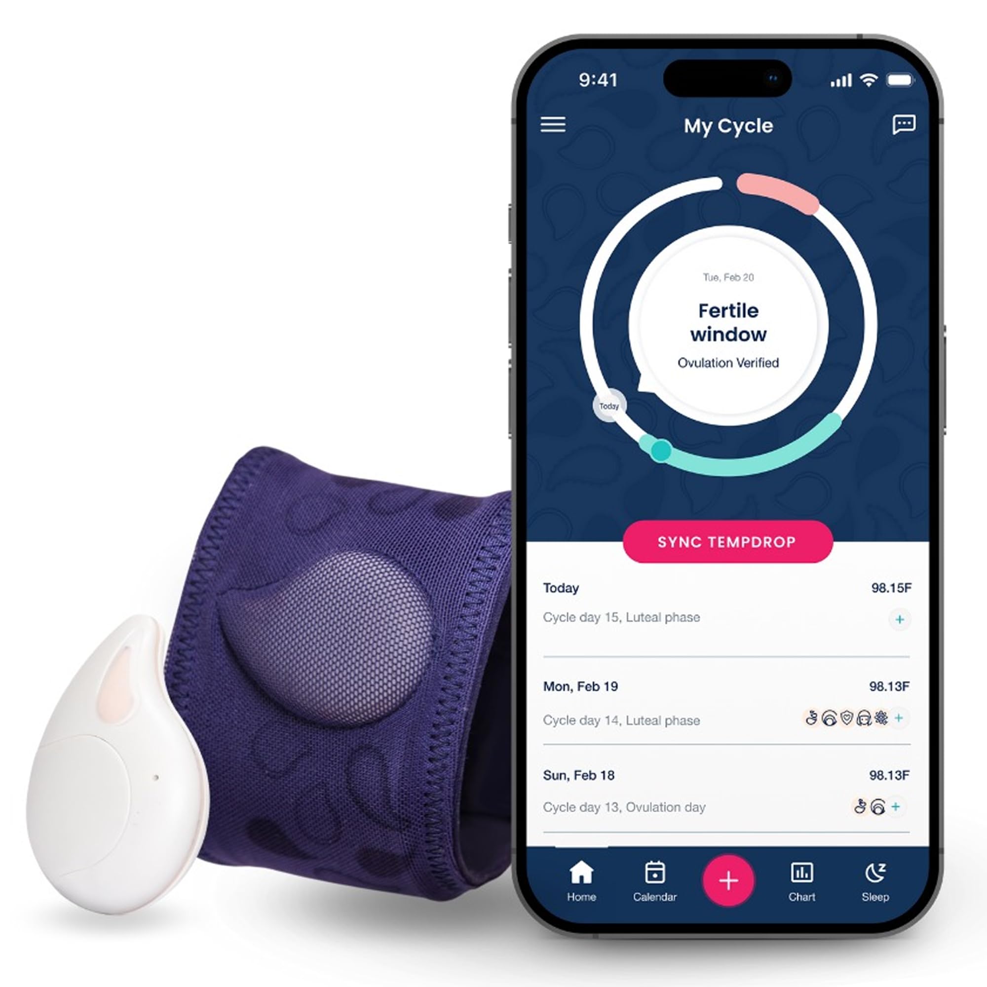 Tempdrop Wearable Ovulation Tracker — Sleep-Based BBT Monitor & Fertility App | TEMPDROP