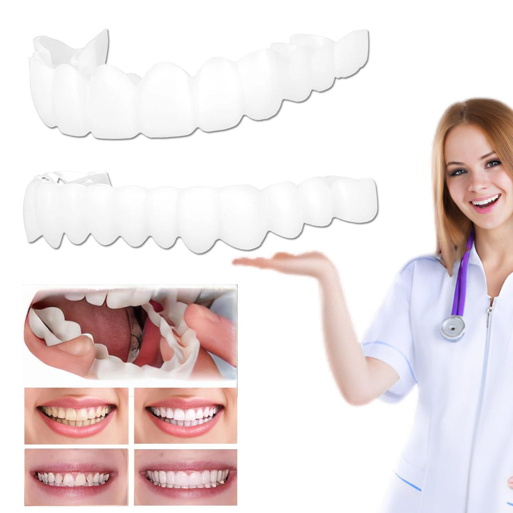 2 Pairs Temporary Cosmetic Smile - Natural, Comfortable White