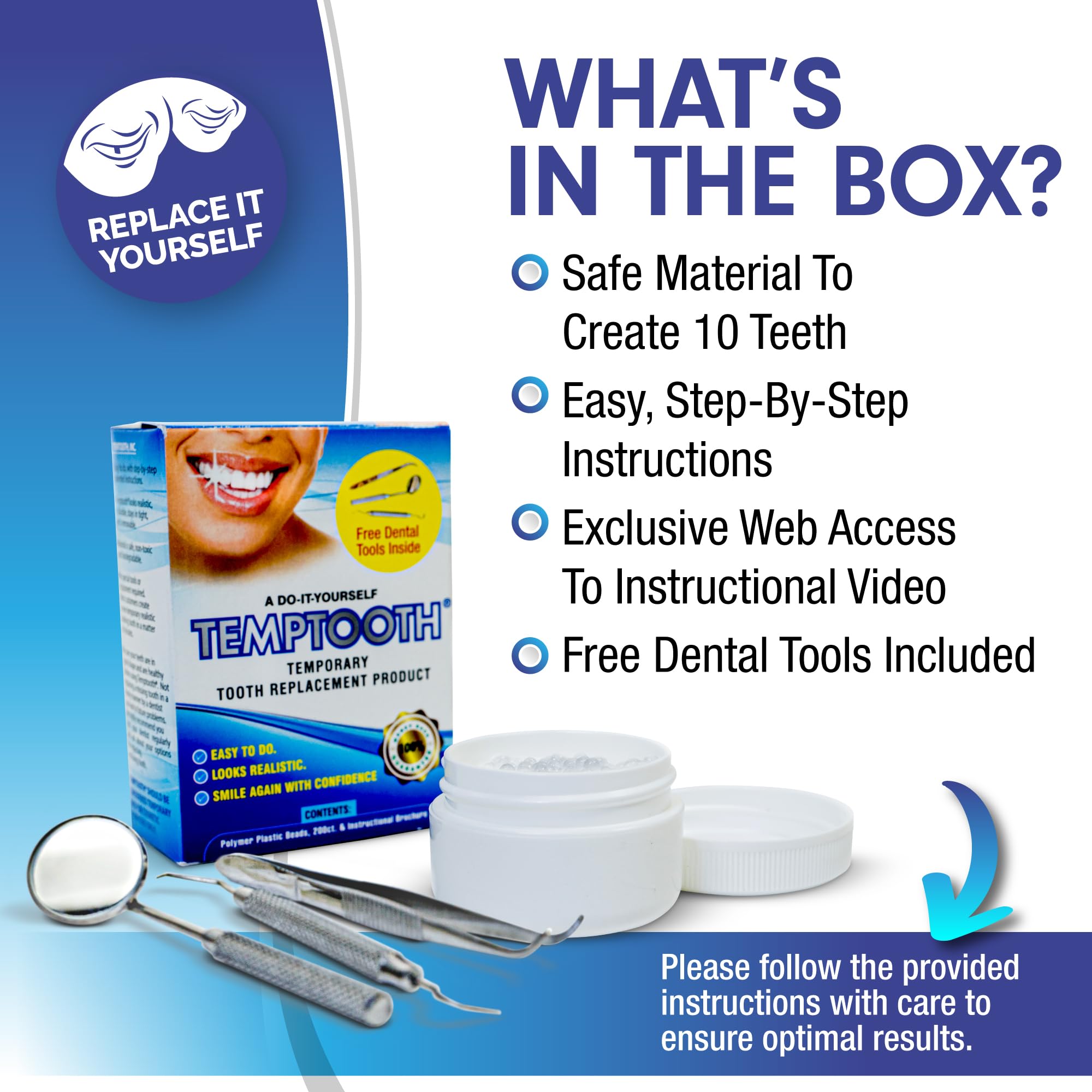 Temptooth: Trusted Patented Temporary Tooth Replacement Kit