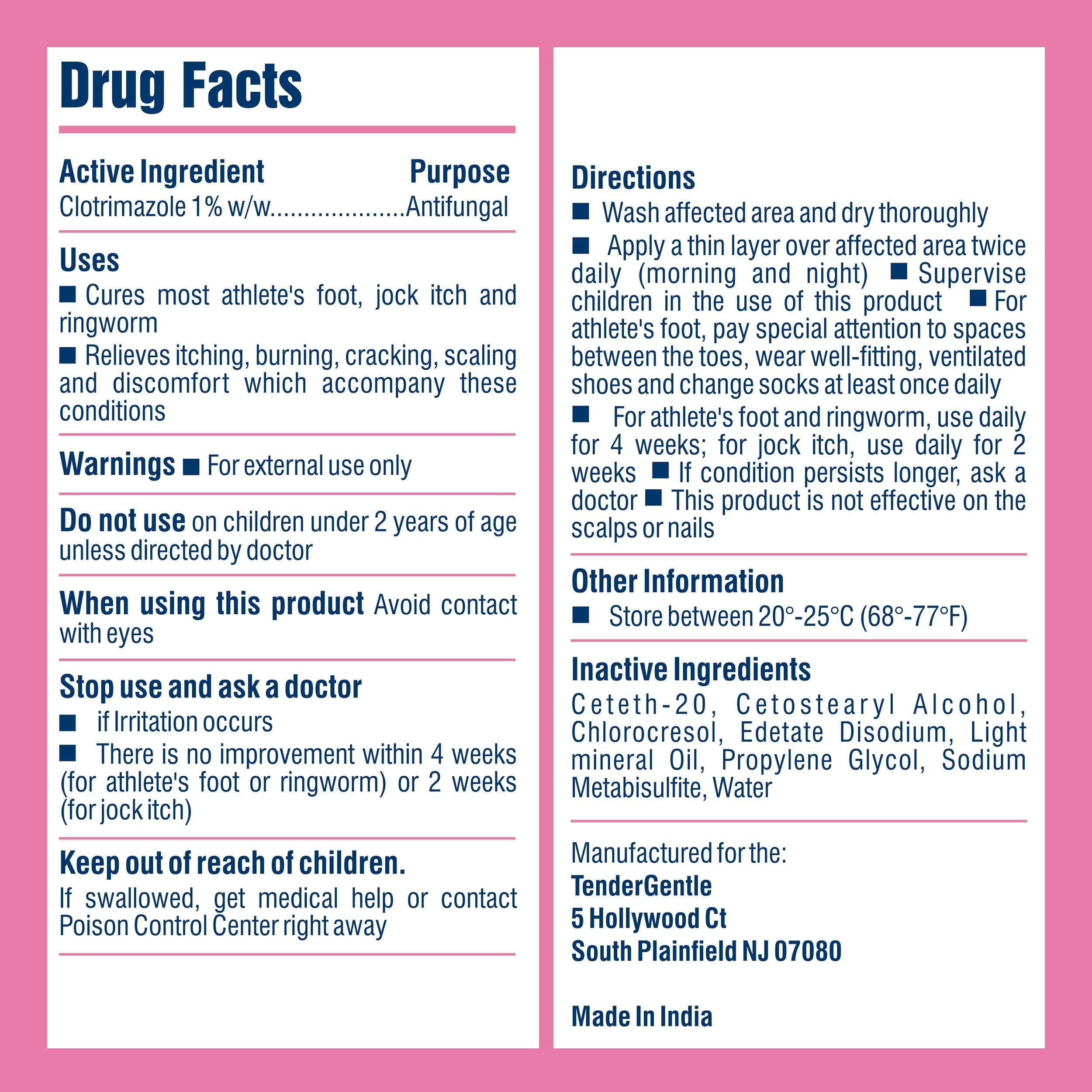 TenderGentle Clotrimazole Cream for Skin - 4 oz Tube, Case of 24