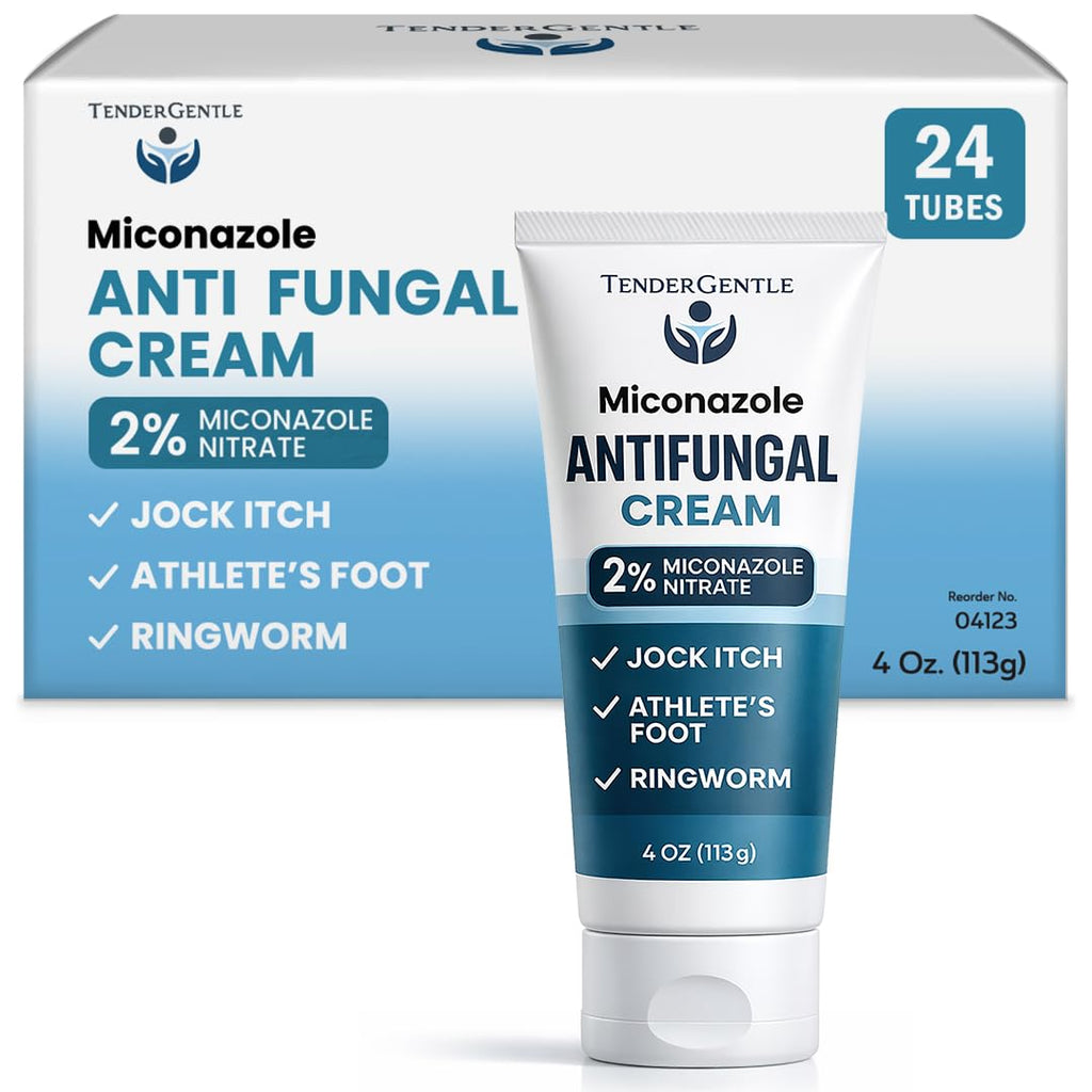 TenderGentle Miconazole Antifungal Cream for Skin – 4 oz Tube, Case of 24 | 2% Miconazole Nitrate