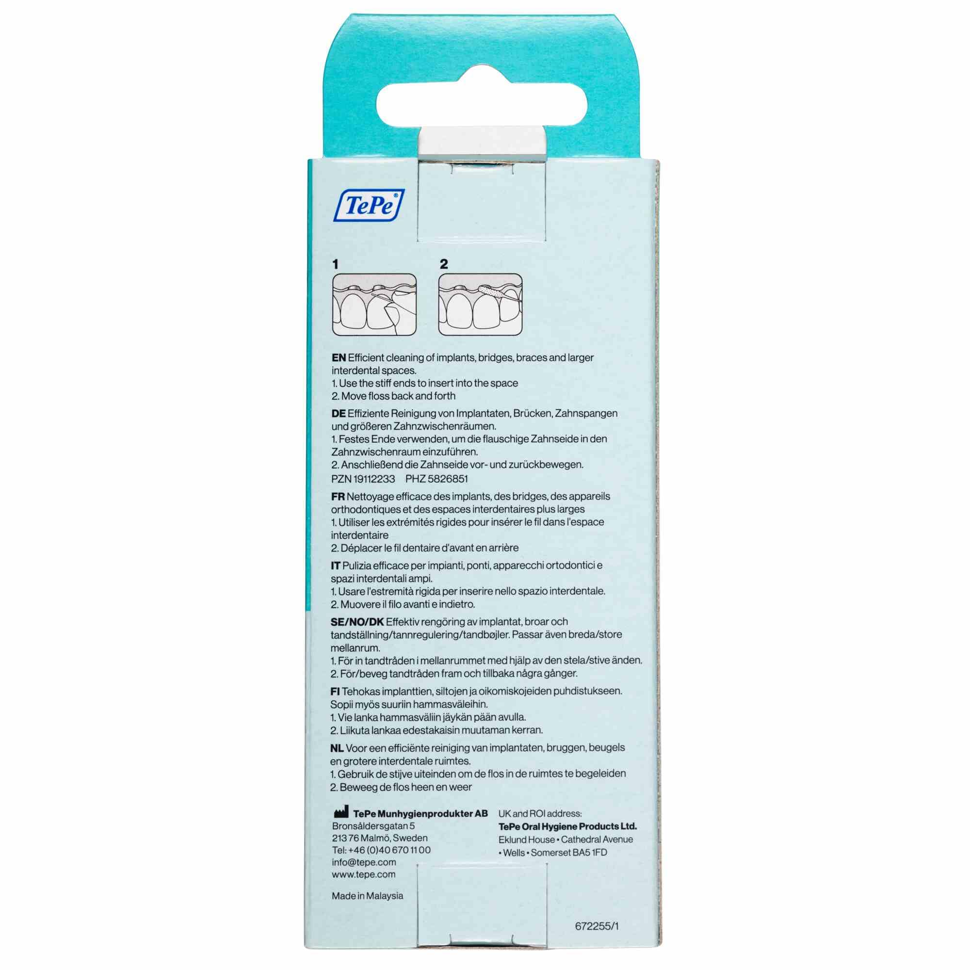 TePe Bridge & Implant Floss for Implants, Bridges & Braces – 30 Pieces
