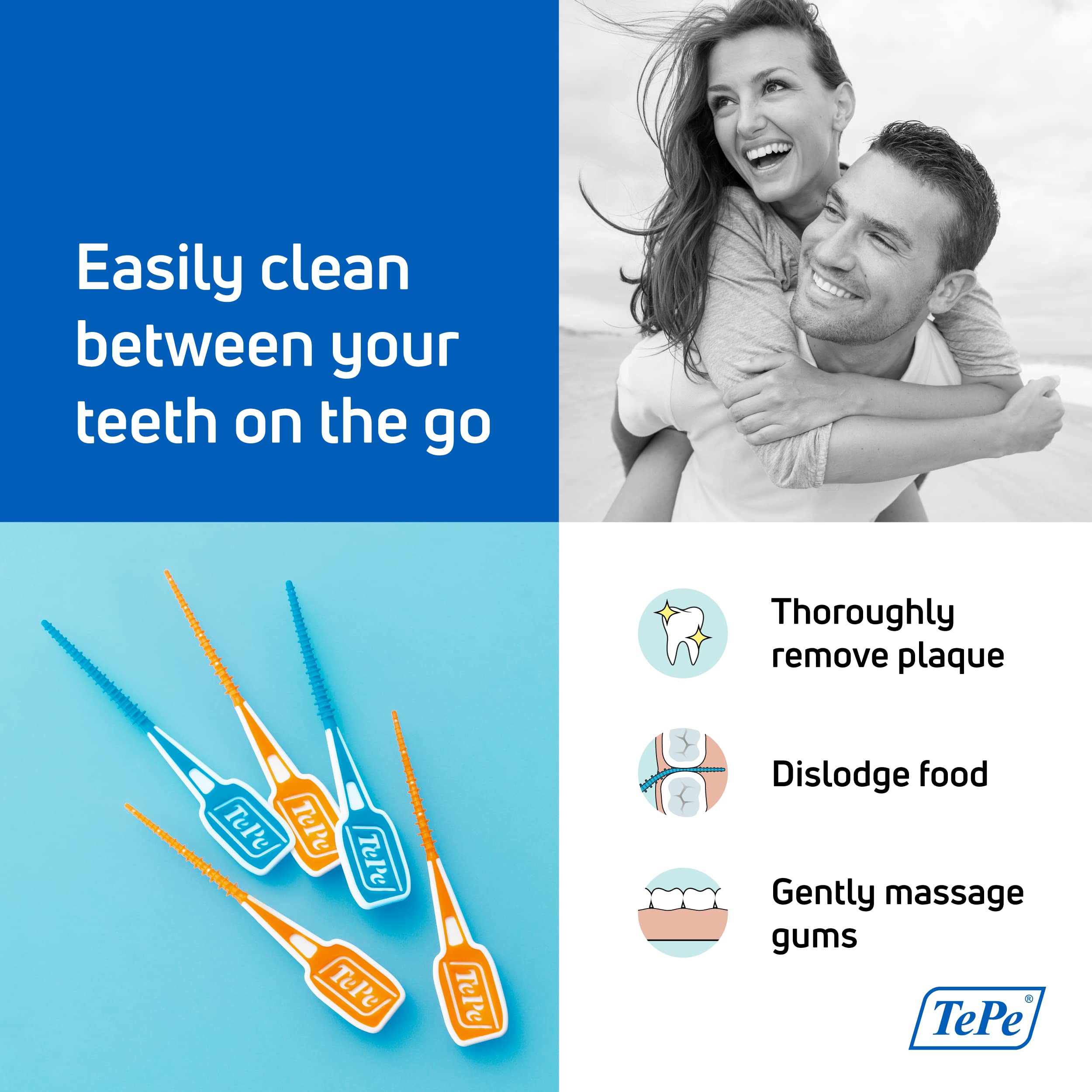 TEPE EasyPicks XS/S Orange Dental Floss Picks – 60 Pack