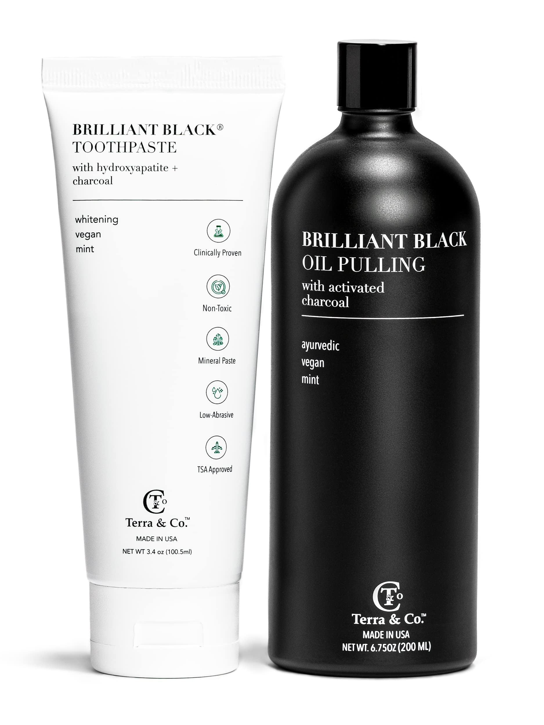 Terra & Co. Brilliant Black Teeth Whitening Kit – Vegan & Cruelty-Free