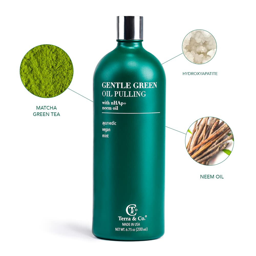 Terra & Co. Nano Hydroxyapatite Gentle Green Mouthwash – Vegan, Alcohol & Fluoride Free
