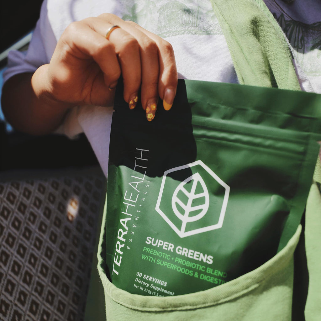 Terra Health Essentials Super Greens | Organic Greens Powder with Probiotics | 30 Servings
