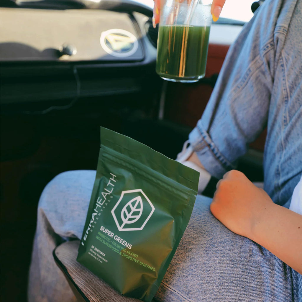 Terra Health Essentials Super Greens | Organic Greens Powder with Probiotics | 30 Servings
