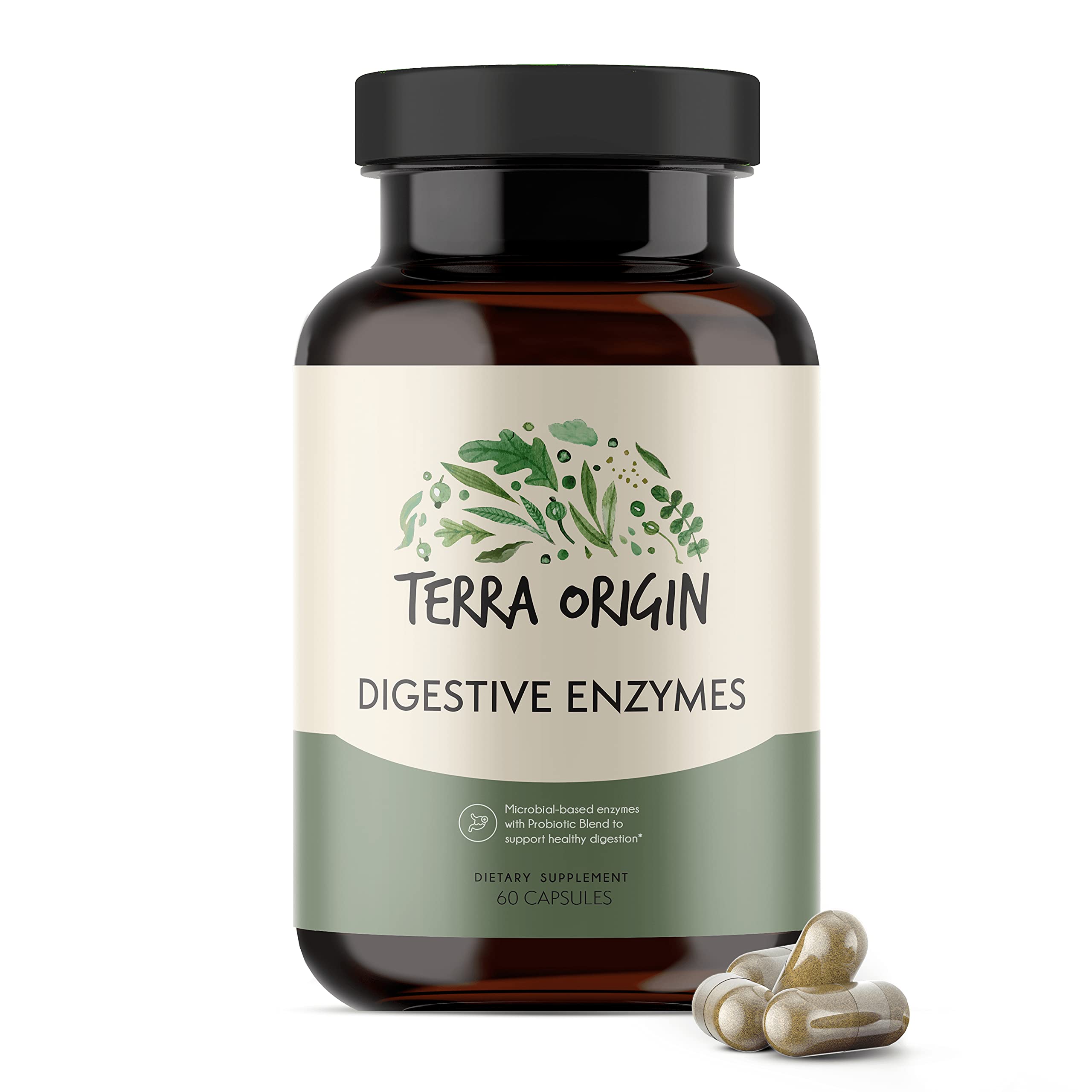 TERRA ORIGIN Digestive Enzymes with Probiotics & Prebiotics | 60 Caps
