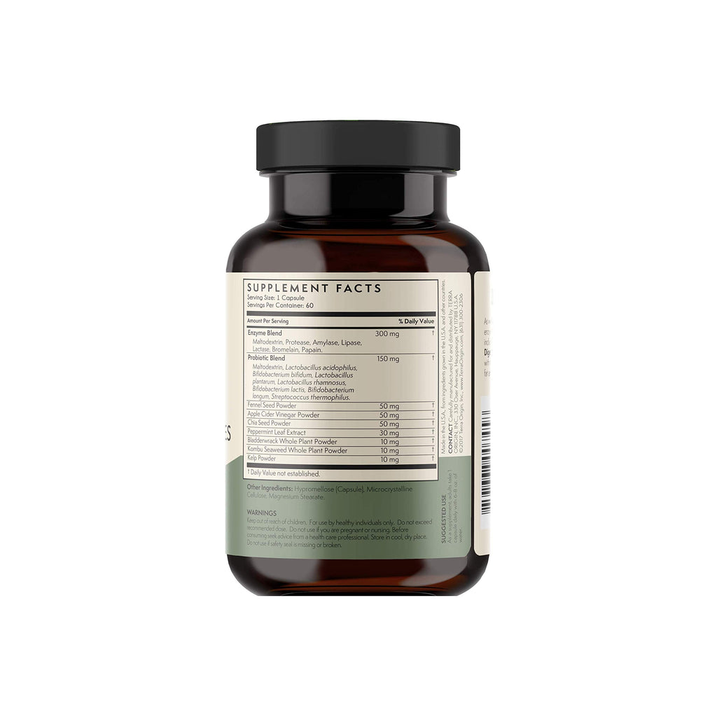 TERRA ORIGIN Digestive Enzymes with Probiotics & Prebiotics | 60 Caps