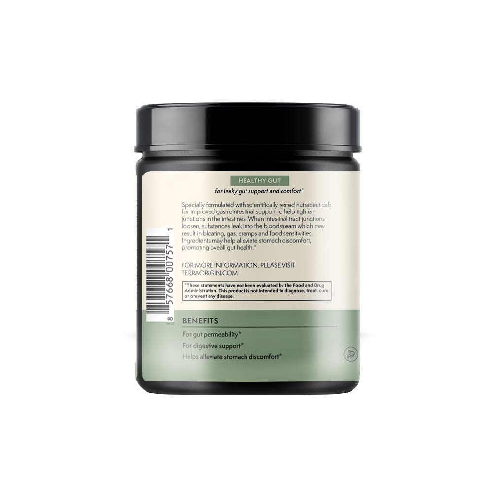 Terra Origin Healthy Gut Mint Flavor | 30-Servings with L-Glutamine, Zinc, Glucosamine & More