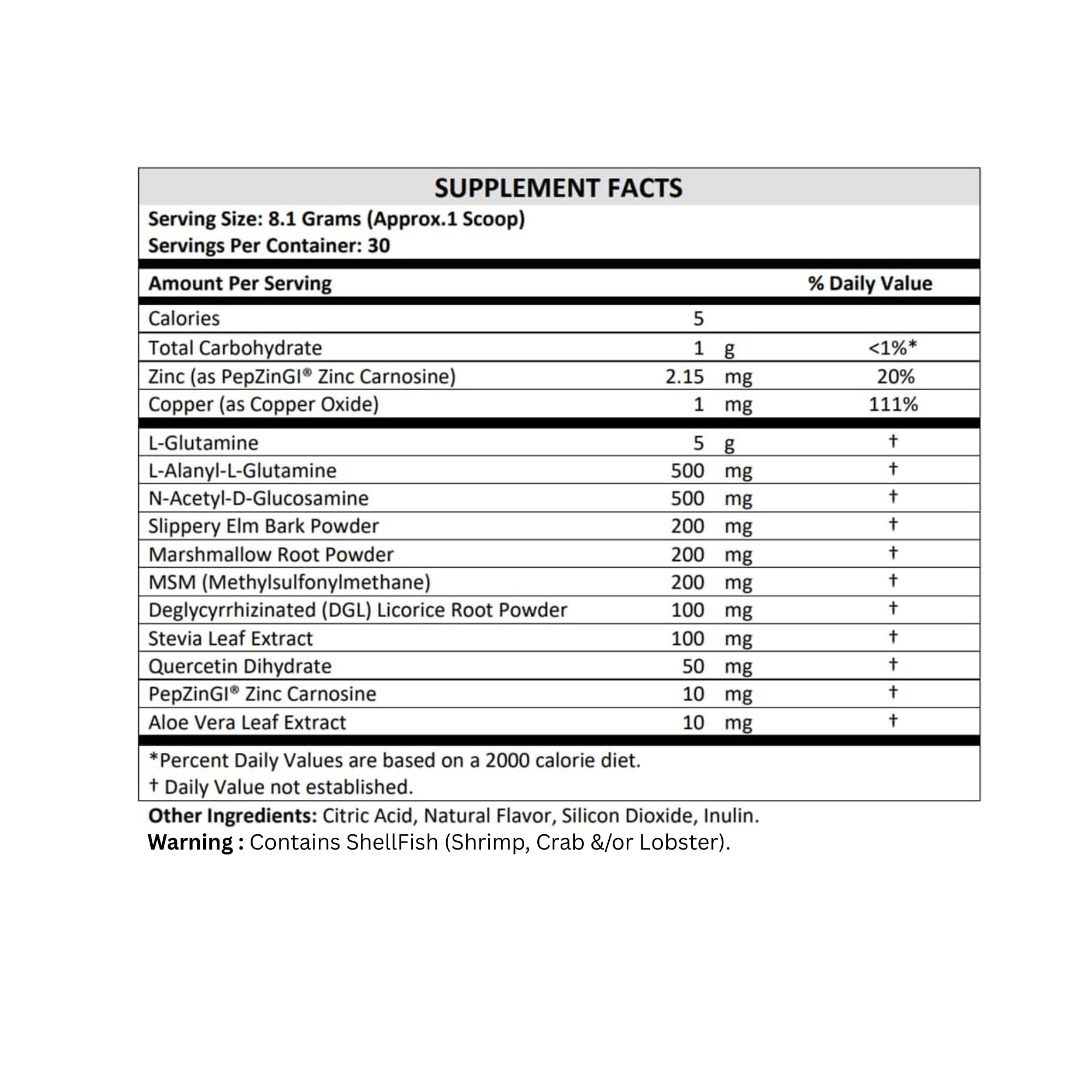 Terra Origin Healthy Gut Mint Flavor | 30-Servings with L-Glutamine, Zinc, Glucosamine & More