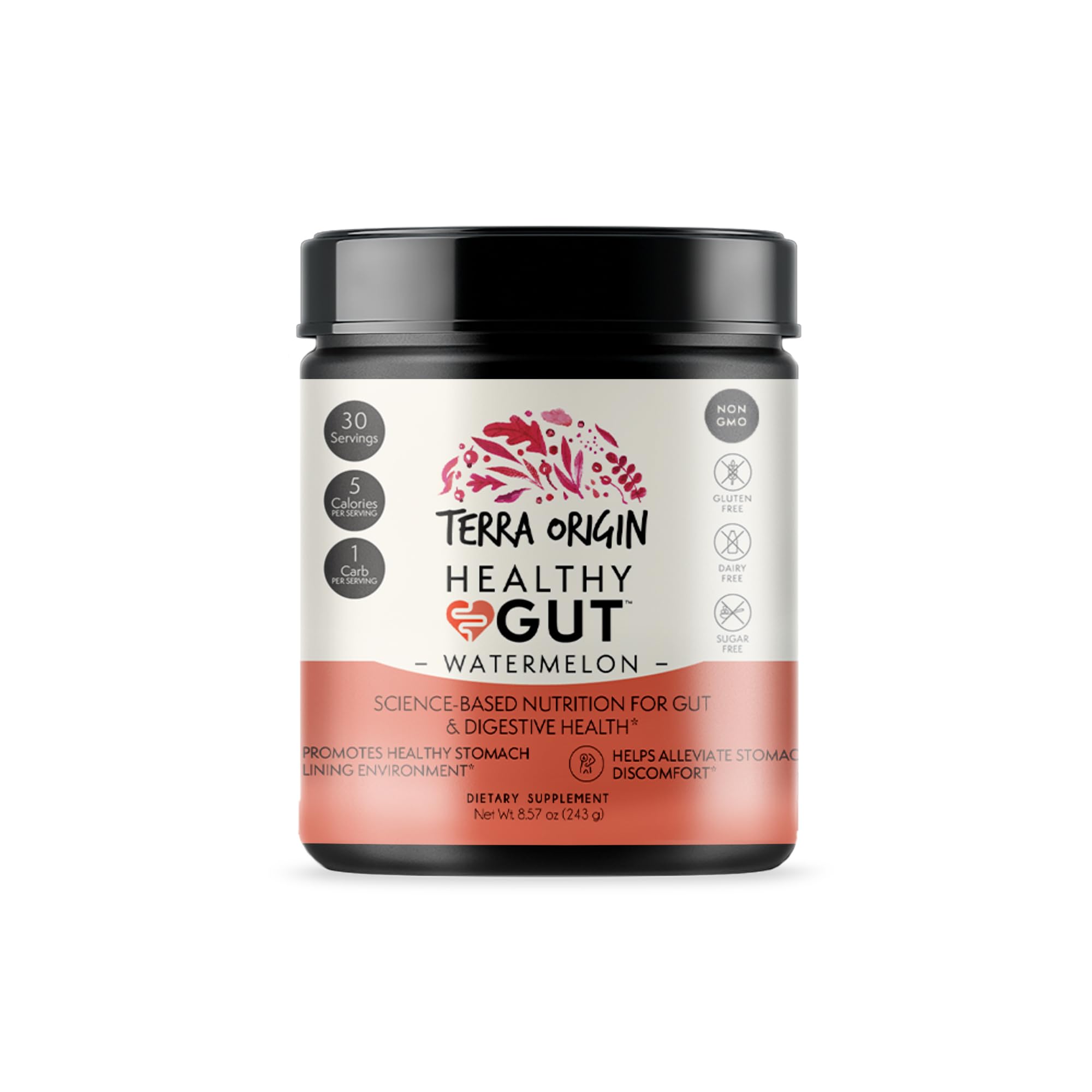 Terra Origin Healthy Gut Watermelon – 30 Servings with L-Glutamine & Zinc