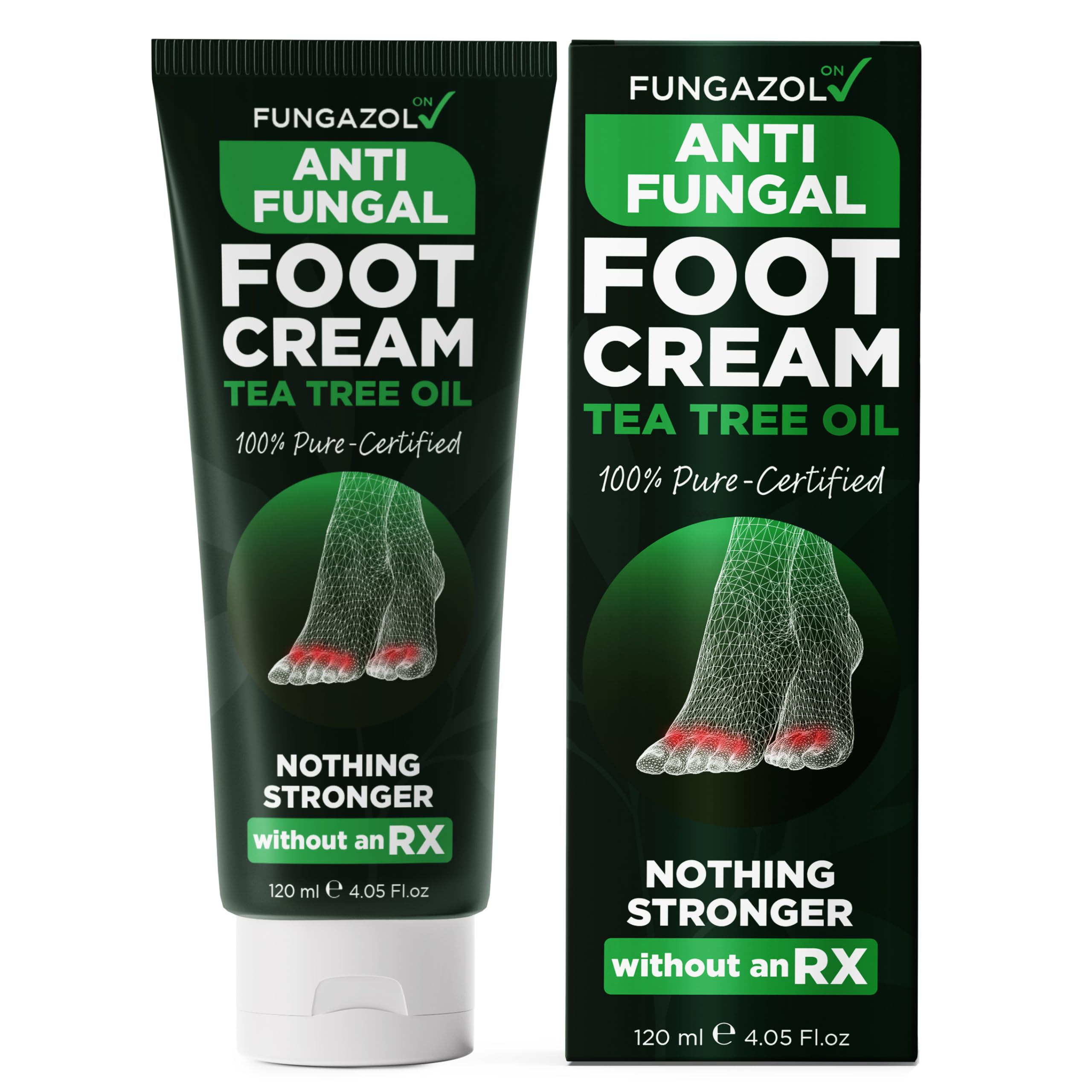 Foot Cream with Tea Tree Oil | Antifungal Foot Care by Terramed Just Think Comfort | 4.05 fl oz